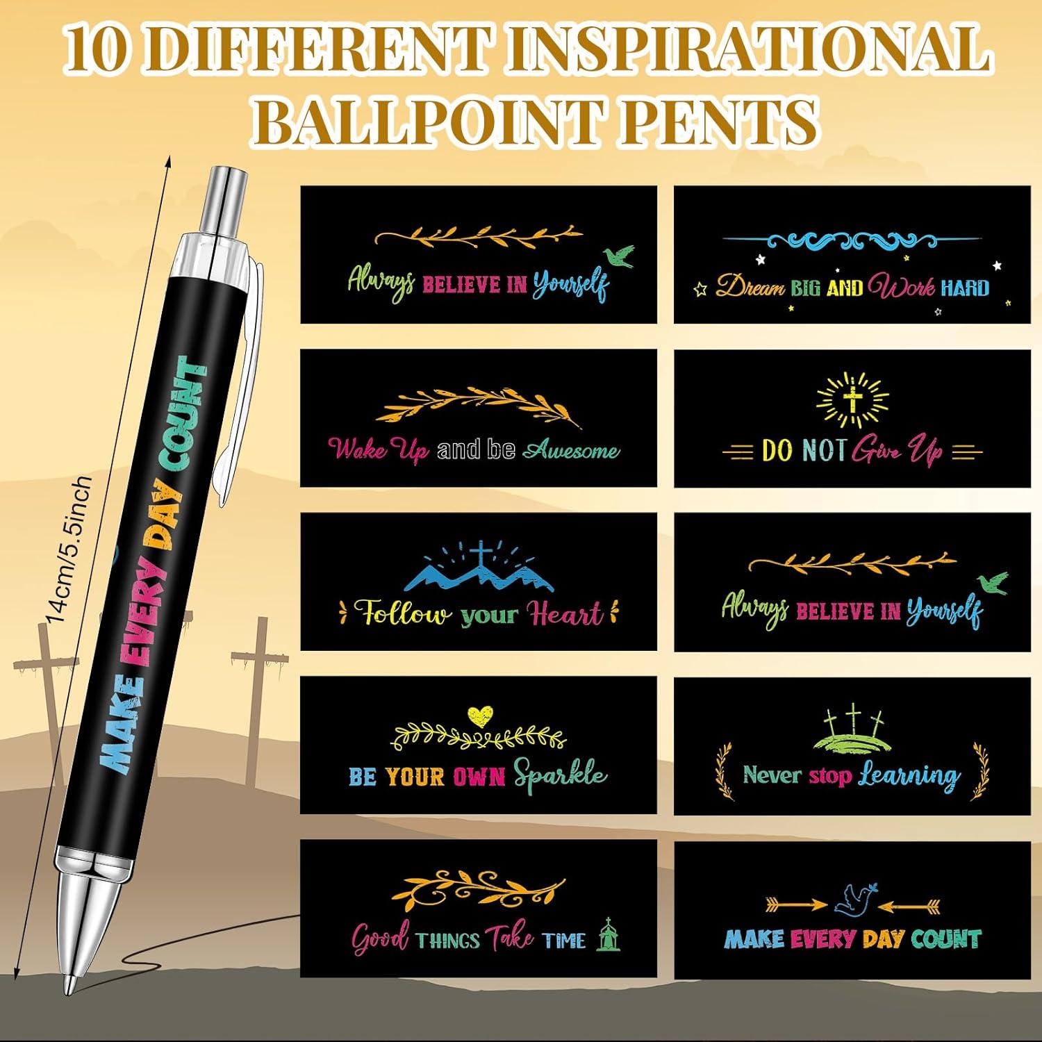 Bolígrafos Inspiracionales Yeaqee 50 Pcs Tinta Negra 14 cm