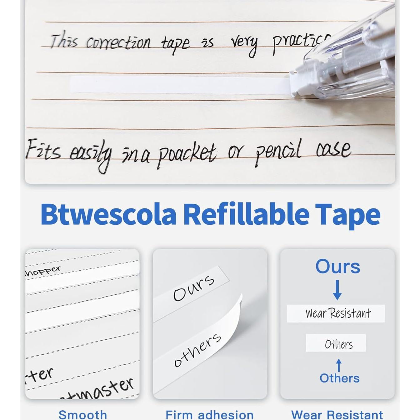 Cinta Correctora Retráctil Btwescola con 2 Recargas 5mm