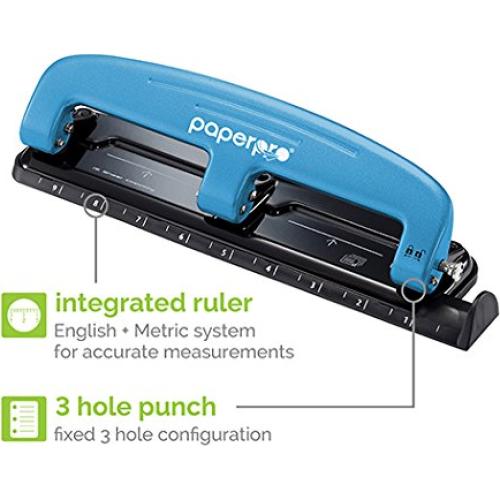 Perforadora Bostitch Office EZ Squeeze 12 Hojas Azul