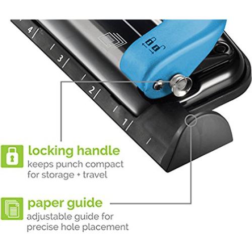 Perforadora Bostitch Office EZ Squeeze 12 Hojas Azul