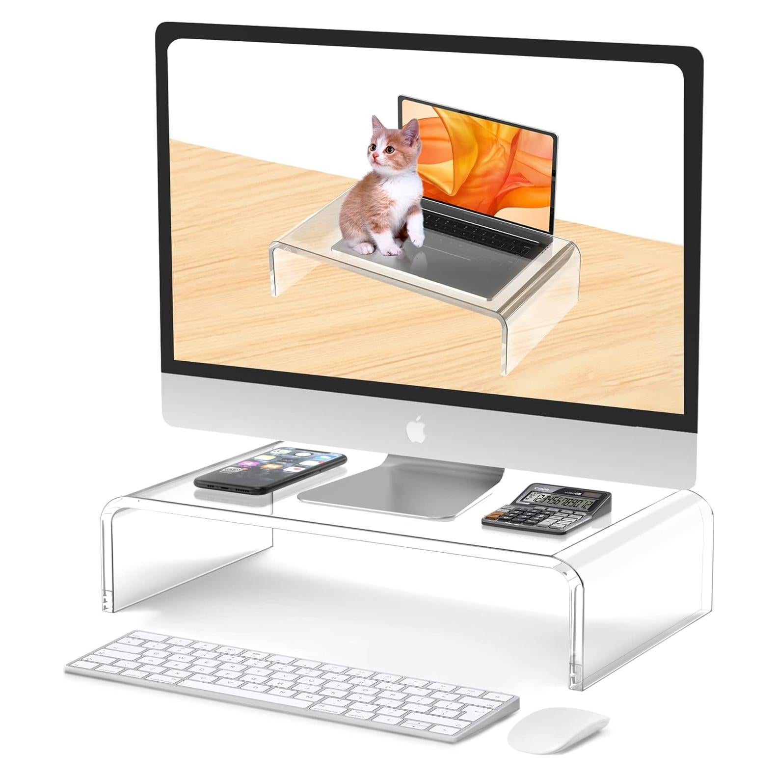 Soporte de Monitor Acrílico Beimu 35.56x19.05x10.16 cm Ergonómico