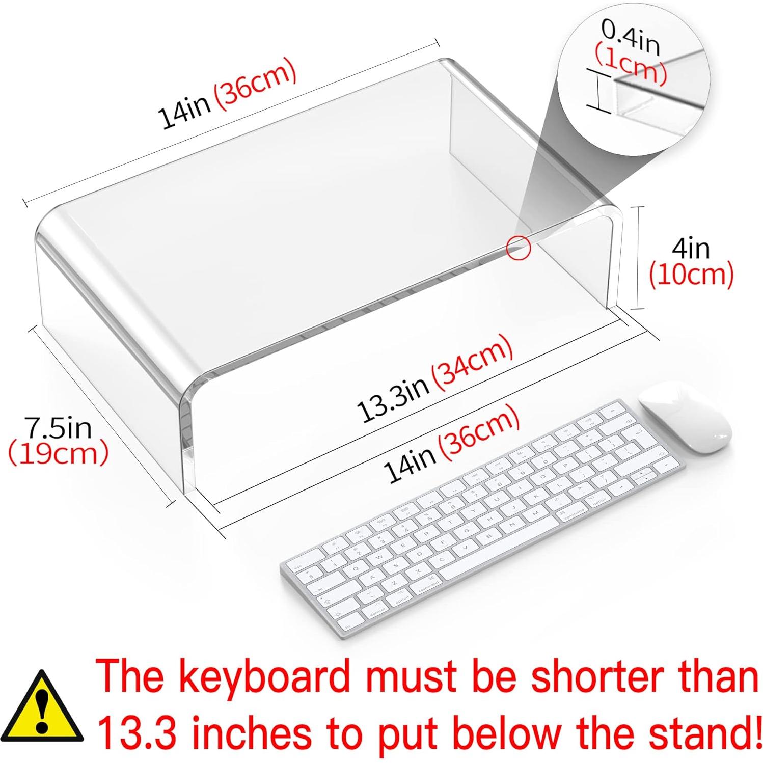 Soporte de Monitor Acrílico Beimu 35.56x19.05x10.16 cm Ergonómico