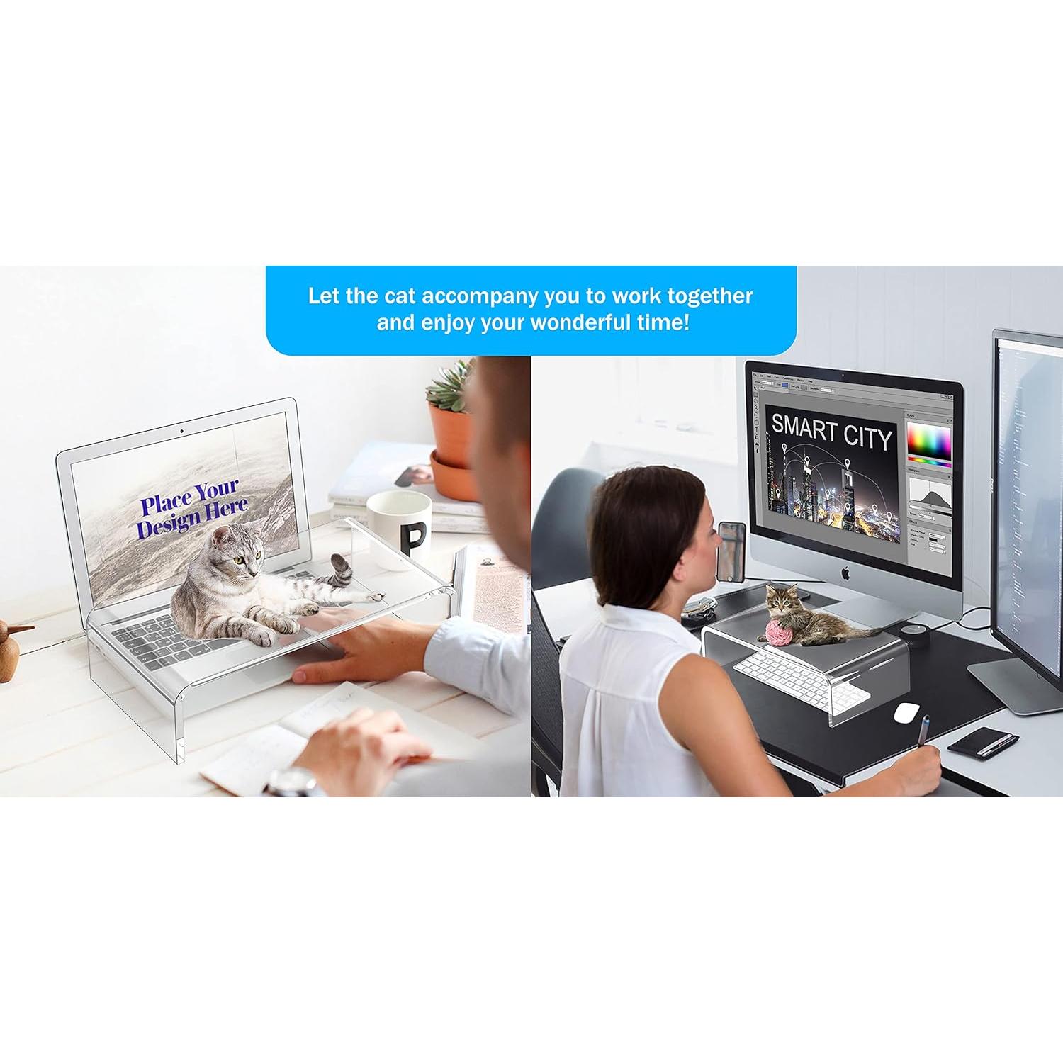 Soporte de Monitor Acrílico Beimu 35.56x19.05x10.16 cm Ergonómico