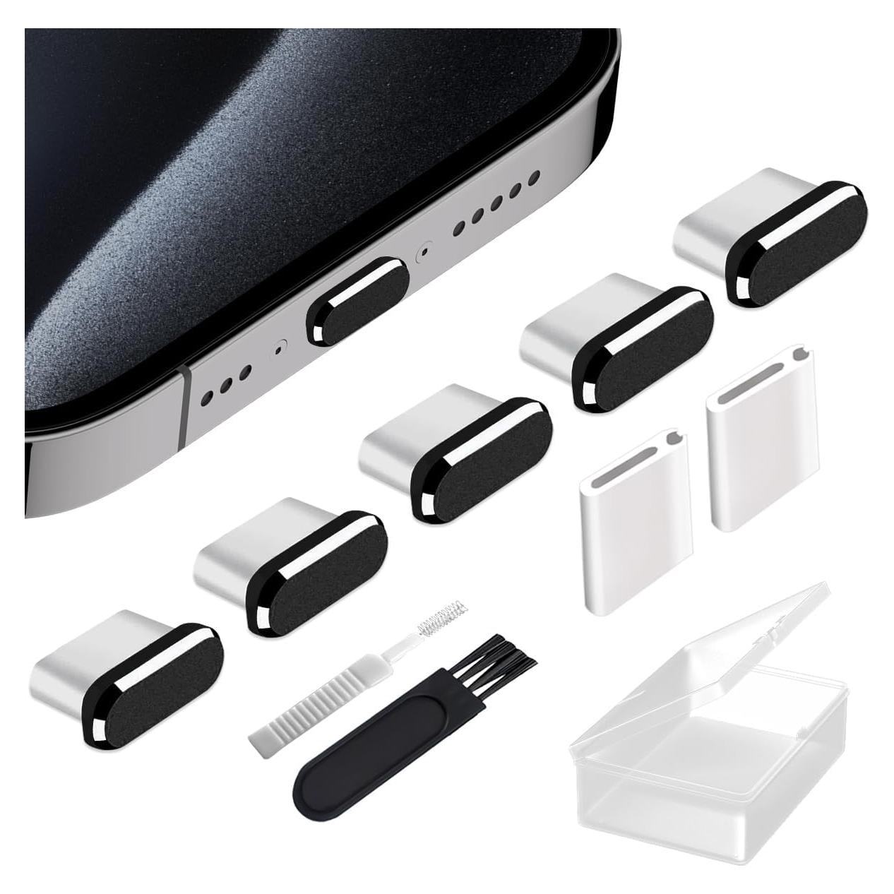 Tapones Anti Polvo USB-C ANIUVOT 5 Piezas con Cepillo de Limpieza
