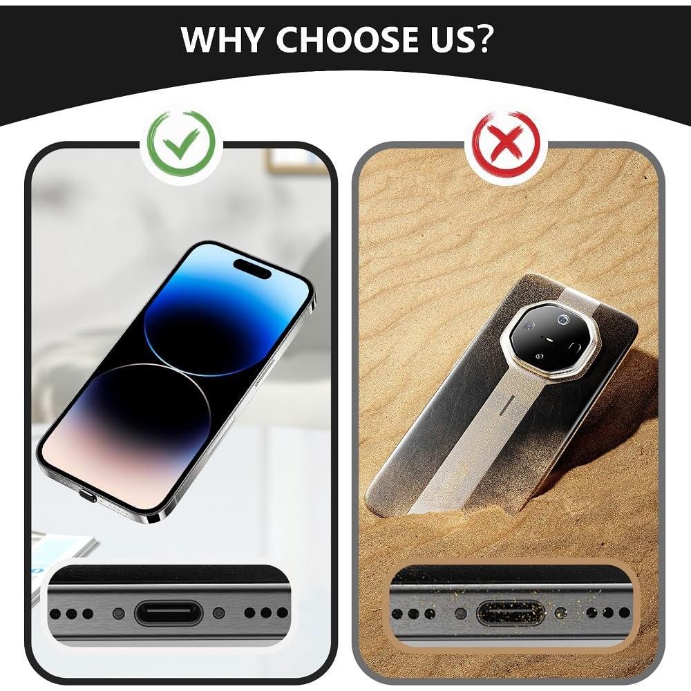 Tapones Anti Polvo USB-C ANIUVOT 5 Piezas con Cepillo de Limpieza