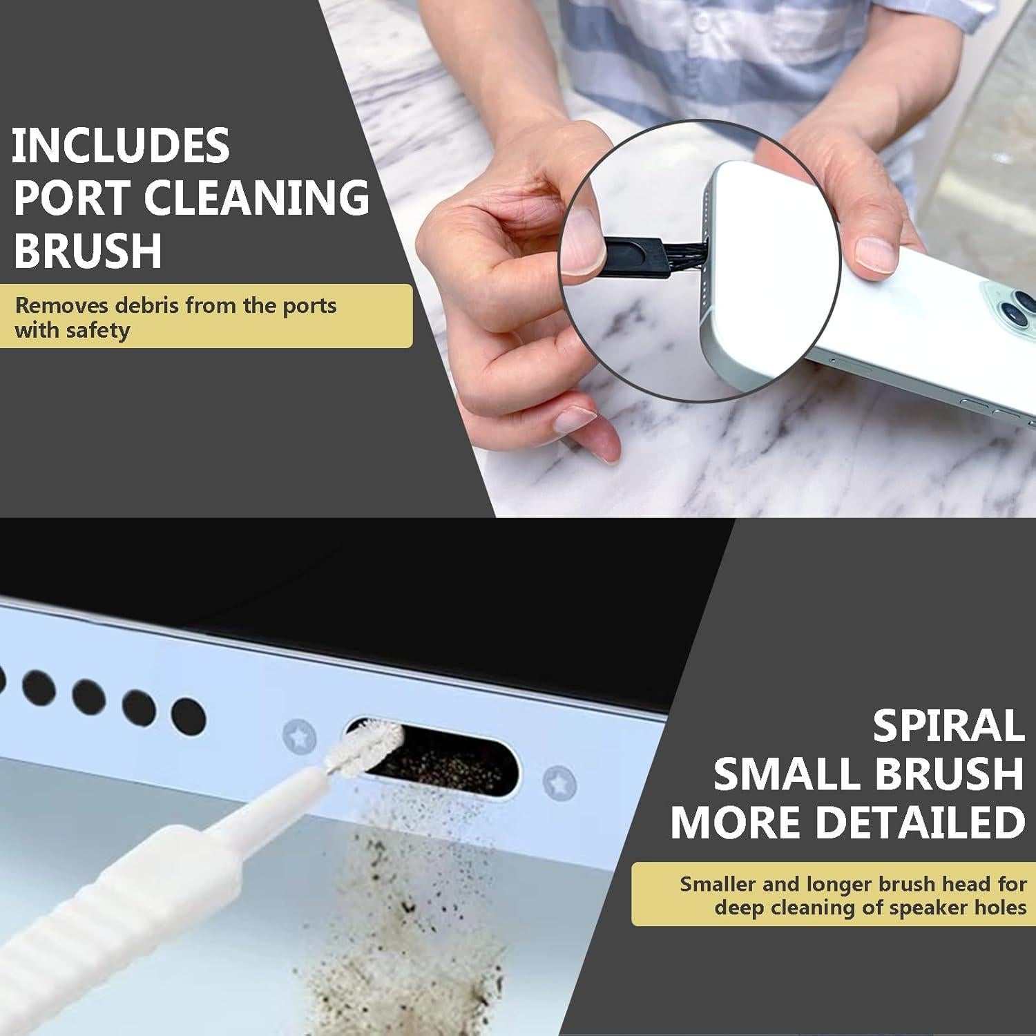 Tapones Anti Polvo USB-C ANIUVOT 5 Piezas con Cepillo de Limpieza