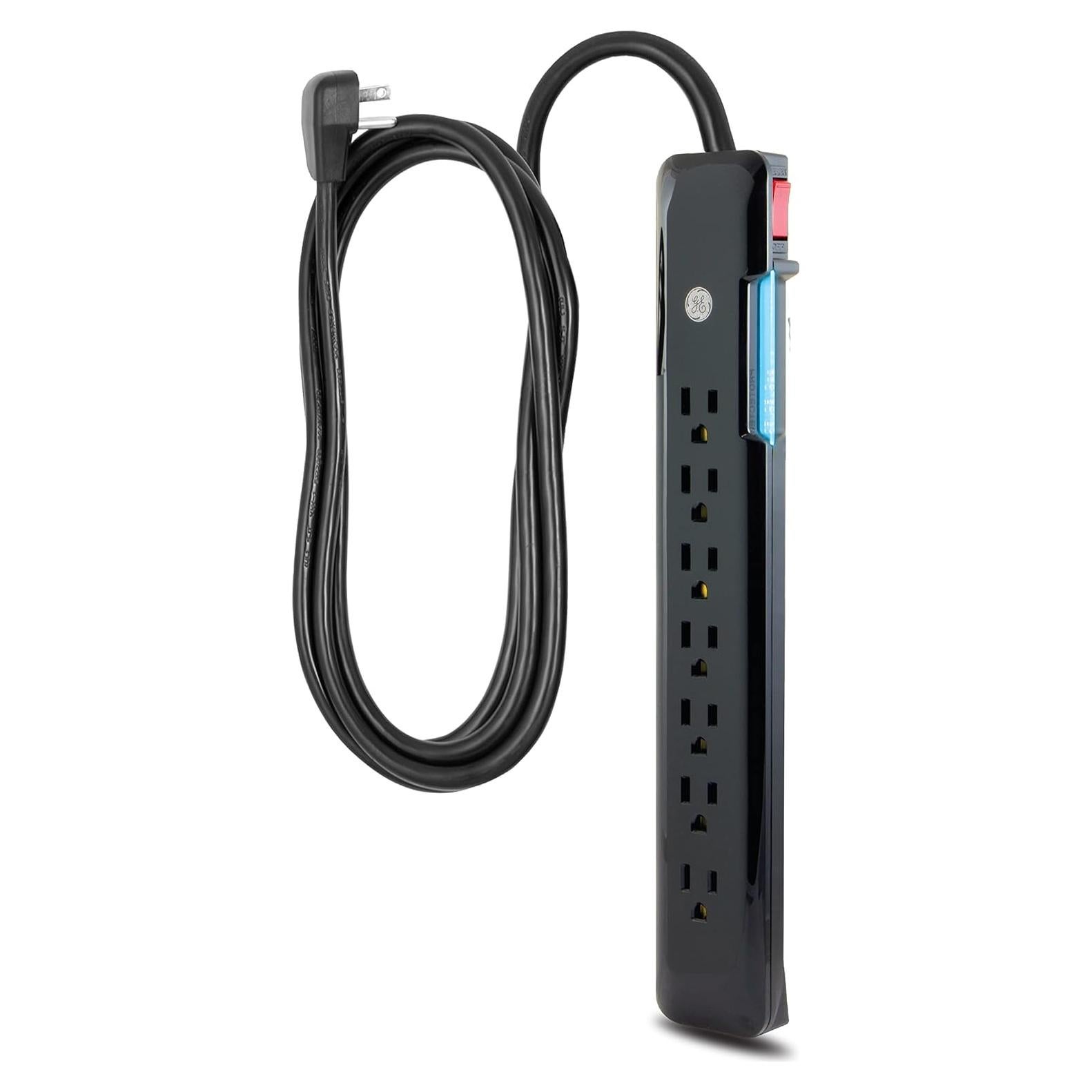 Protector contra Sobretensiones GE 7 Salidas 1080 Julios Negro