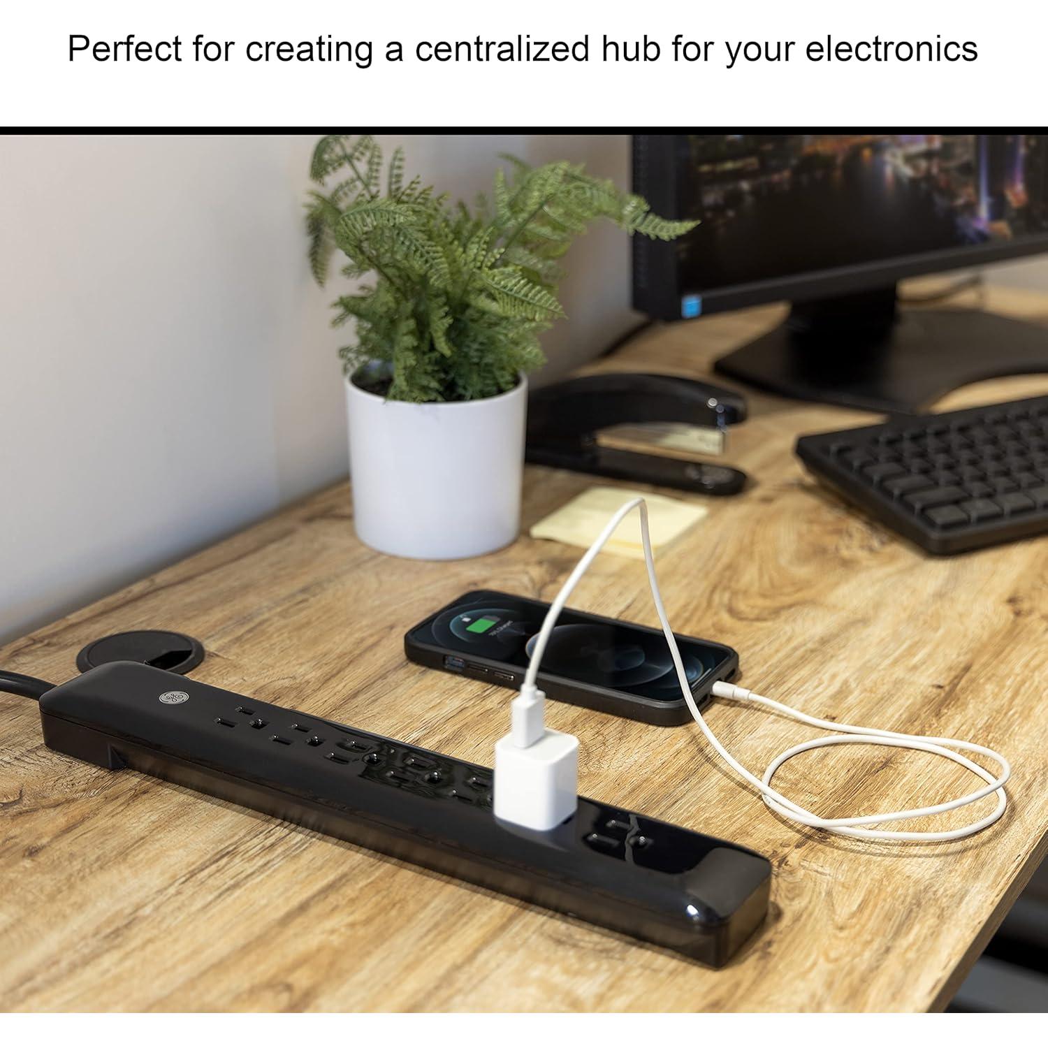 Protector contra Sobretensiones GE 7 Salidas 1080 Julios Negro