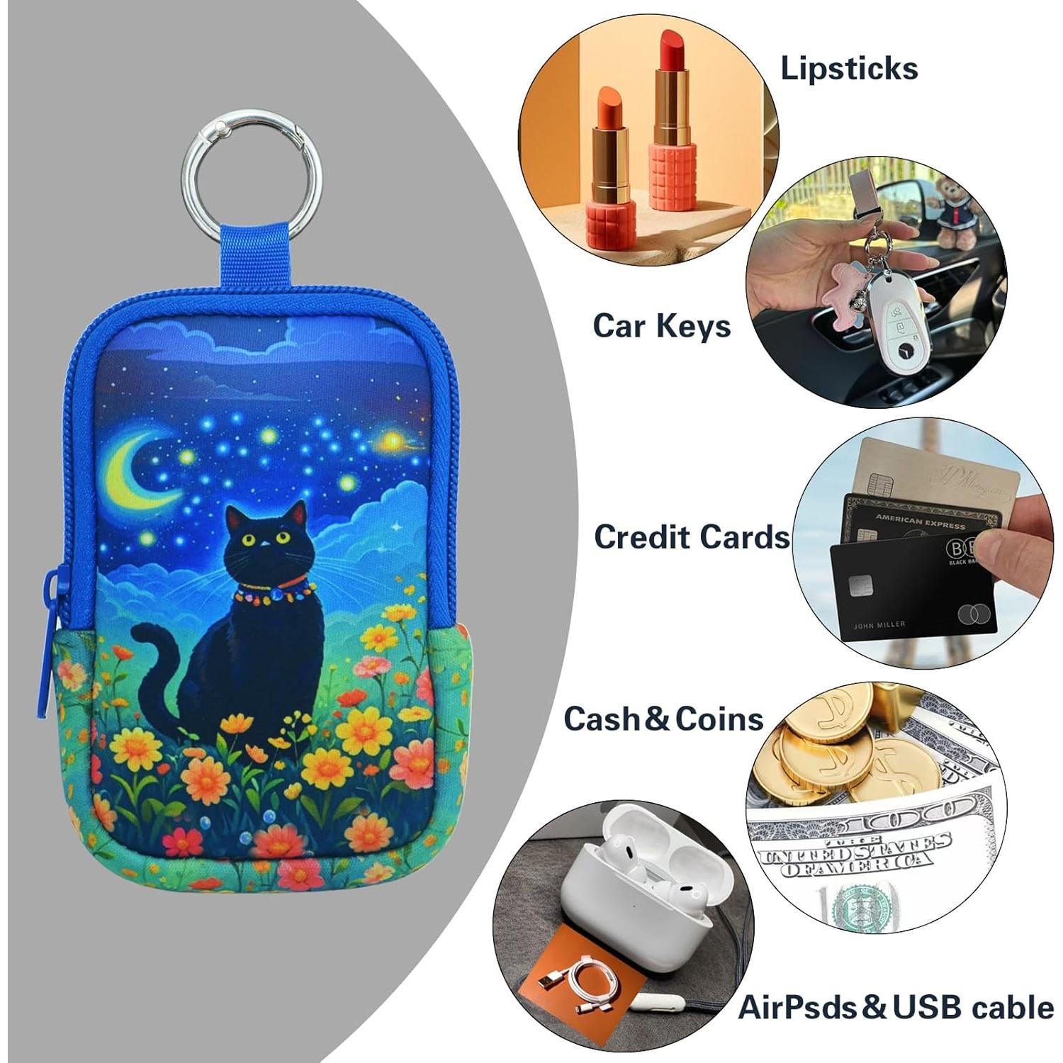 Bolsa Organizadora de Cremas Desinfectantes Neopreno Gato Negro