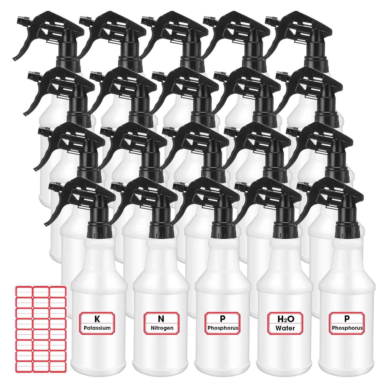 Botellas de Spray Reutilizables Gerrii 24 Pcs 700ml Negro