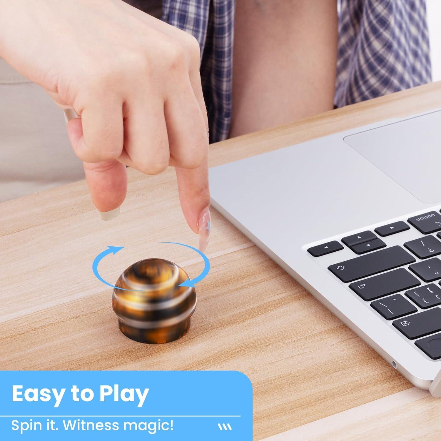 Spinner Cinético MAGICYOYO 3.91 cm Negro Dorado Alivio Estrés