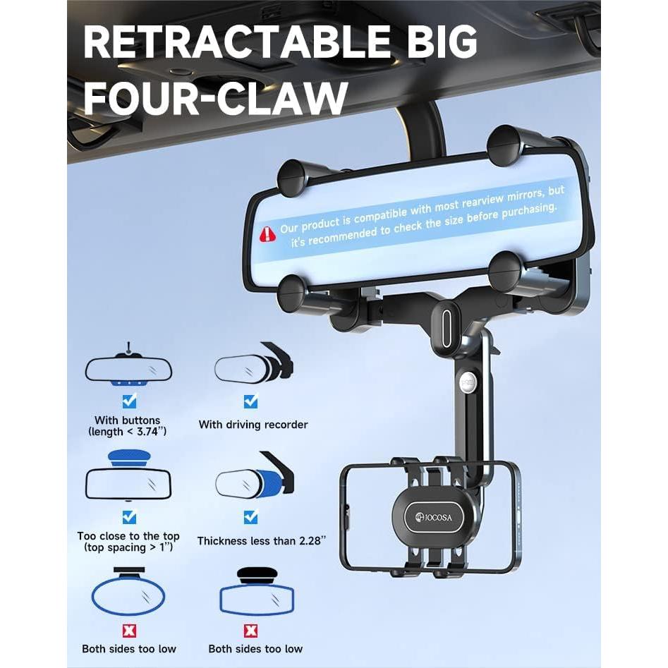 Soporte para Teléfono JOCOSA en Espejo Retrovisor 360°