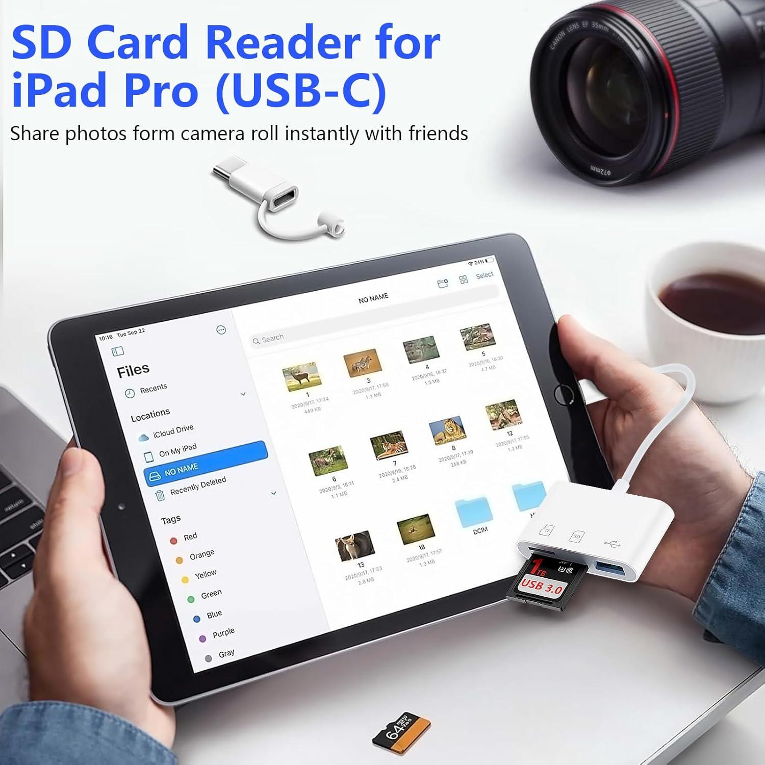 Lector de Tarjetas SD USB-C VIFIGEN para iPhone 16/15, 3-en-1