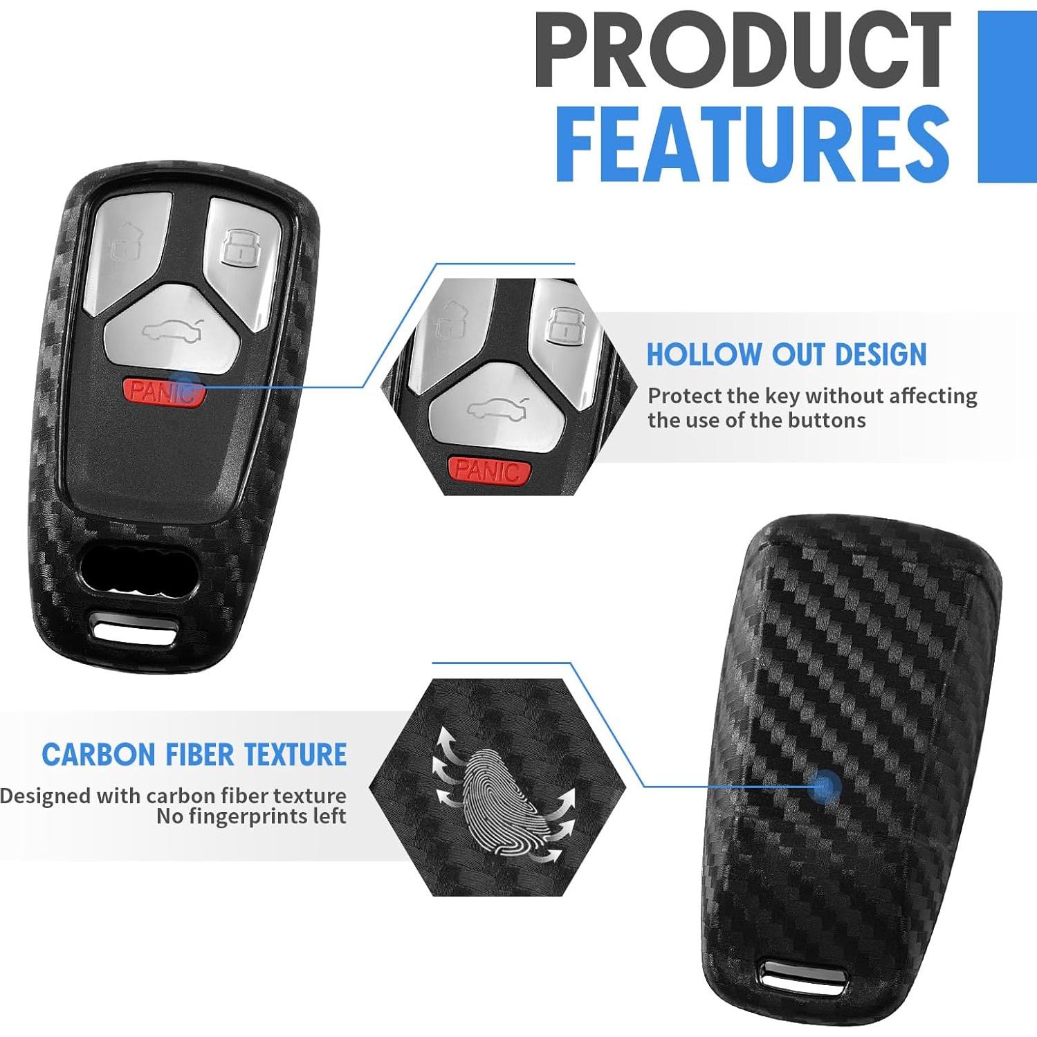 Funda de Llave Silicona Audi A4 S4 RS4 A5 S5 A6 A7 Q5 Q7