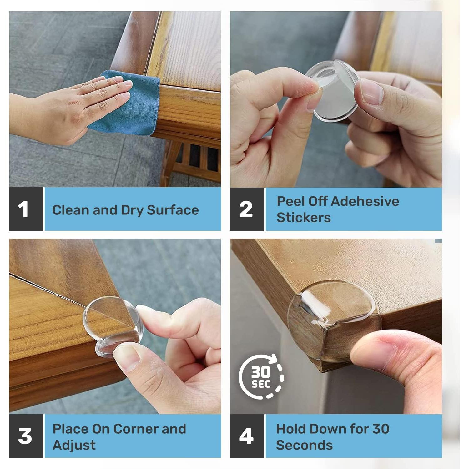 Protectores de esquinas transparentes Baby Proof Me - Paquete de 12