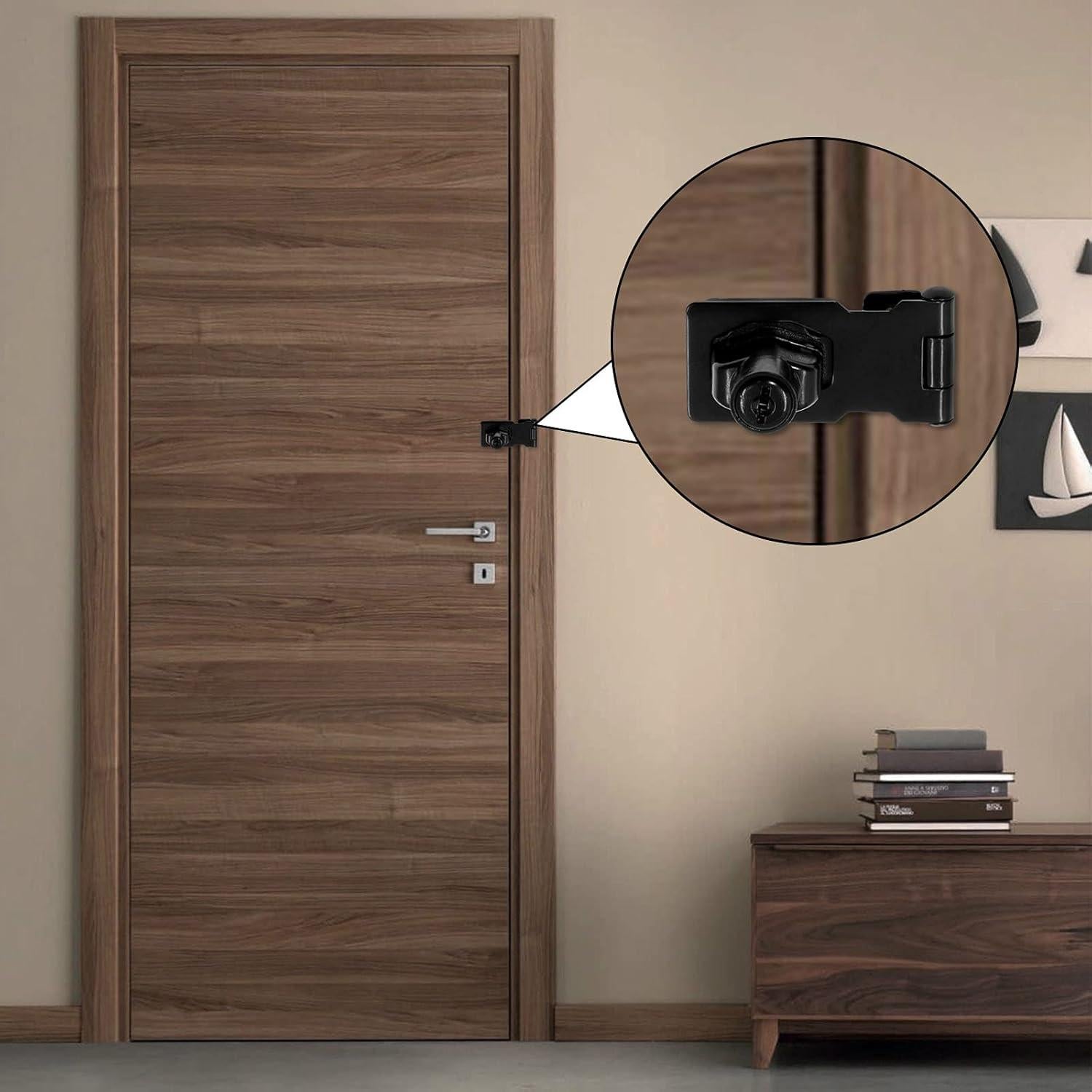 Cerradura de Hasp Jiozermi 2.5" Acero Inoxidable Negro