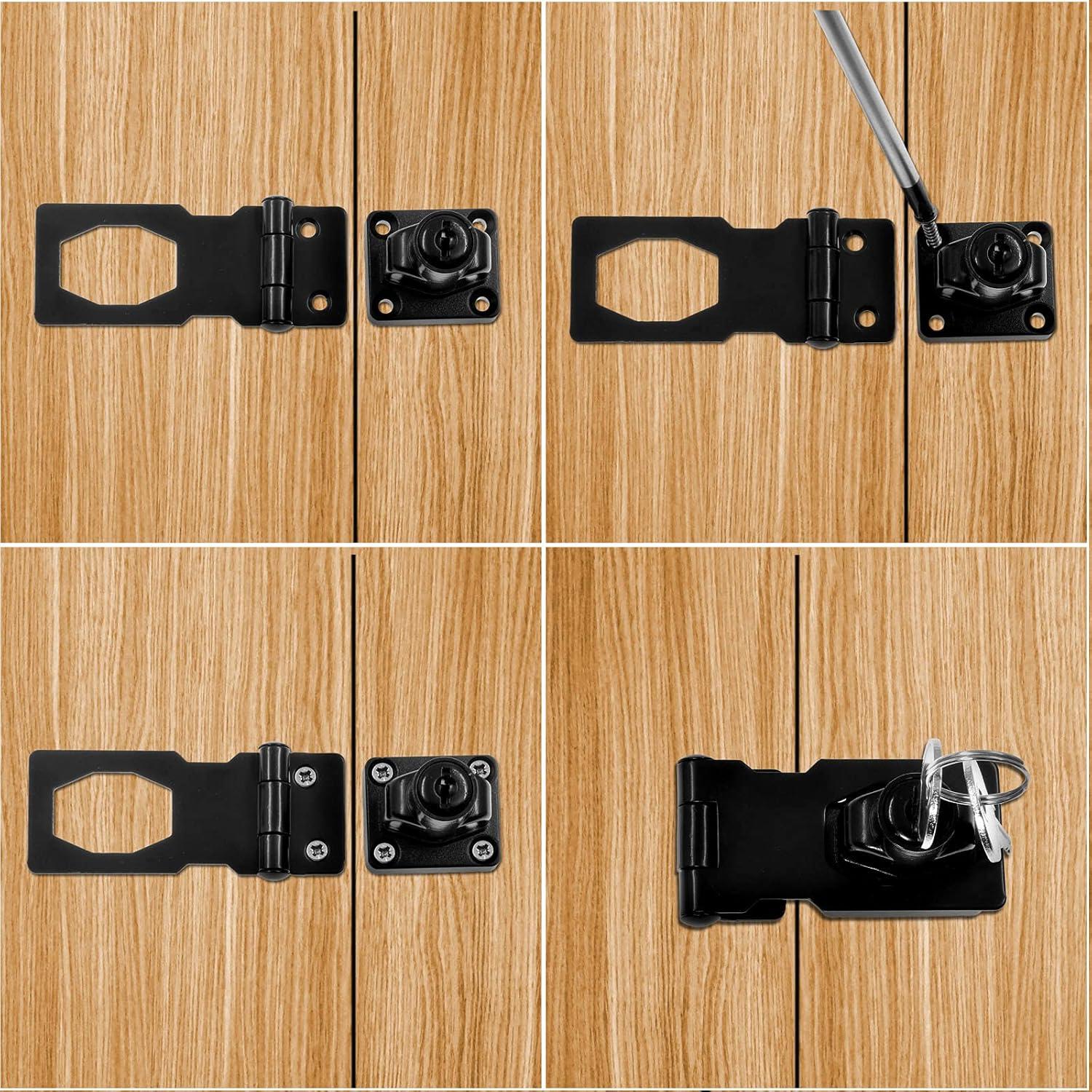 Cerradura de Hasp Jiozermi 2.5" Acero Inoxidable Negro