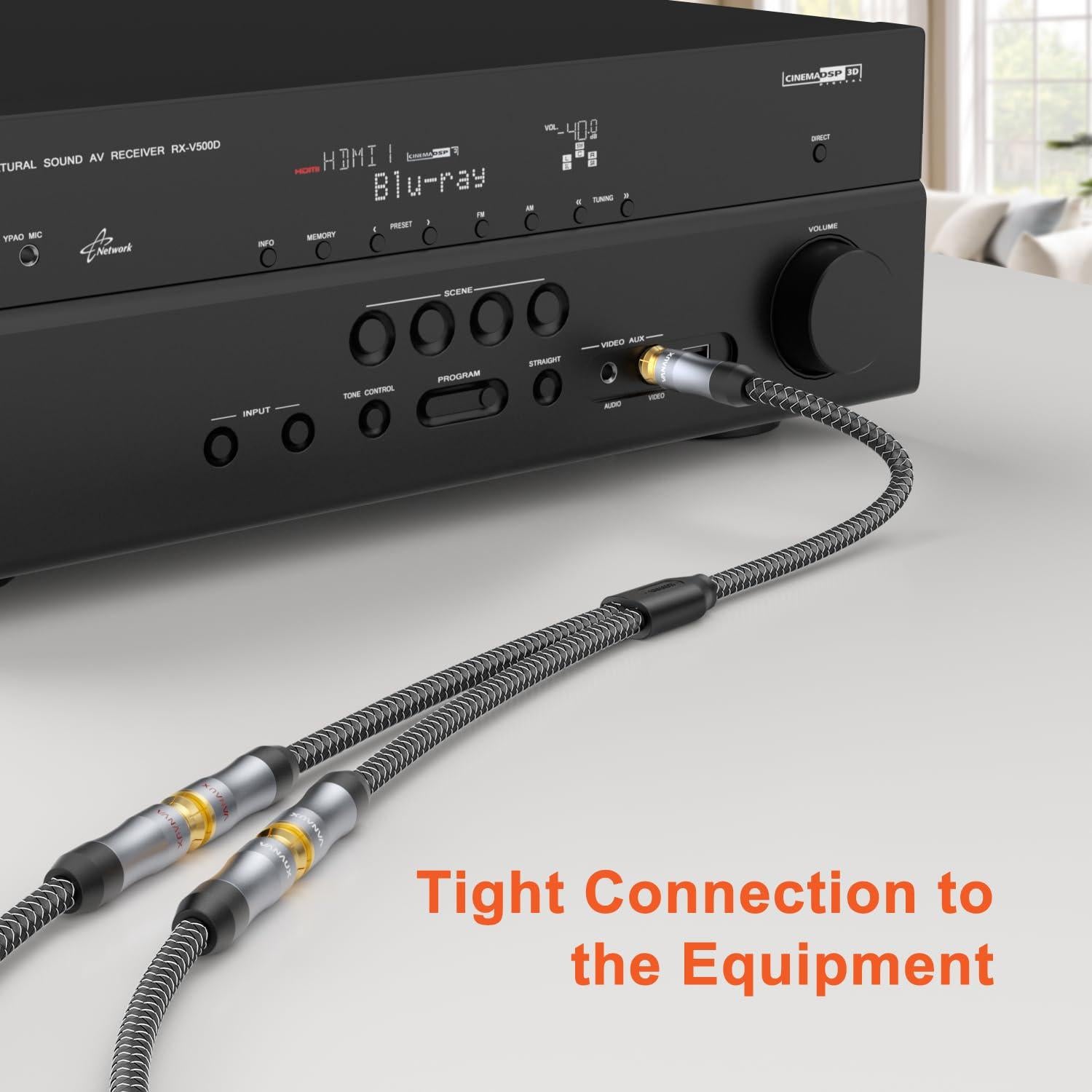 Divisor RCA Y VANAUX 30cm 1 Macho a 2 Hembras Audio