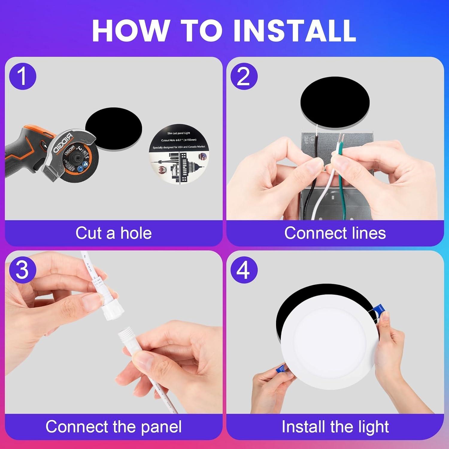 Xsky Luz Empotrada Inteligente 4" 12 Paquete Zigbee 10W