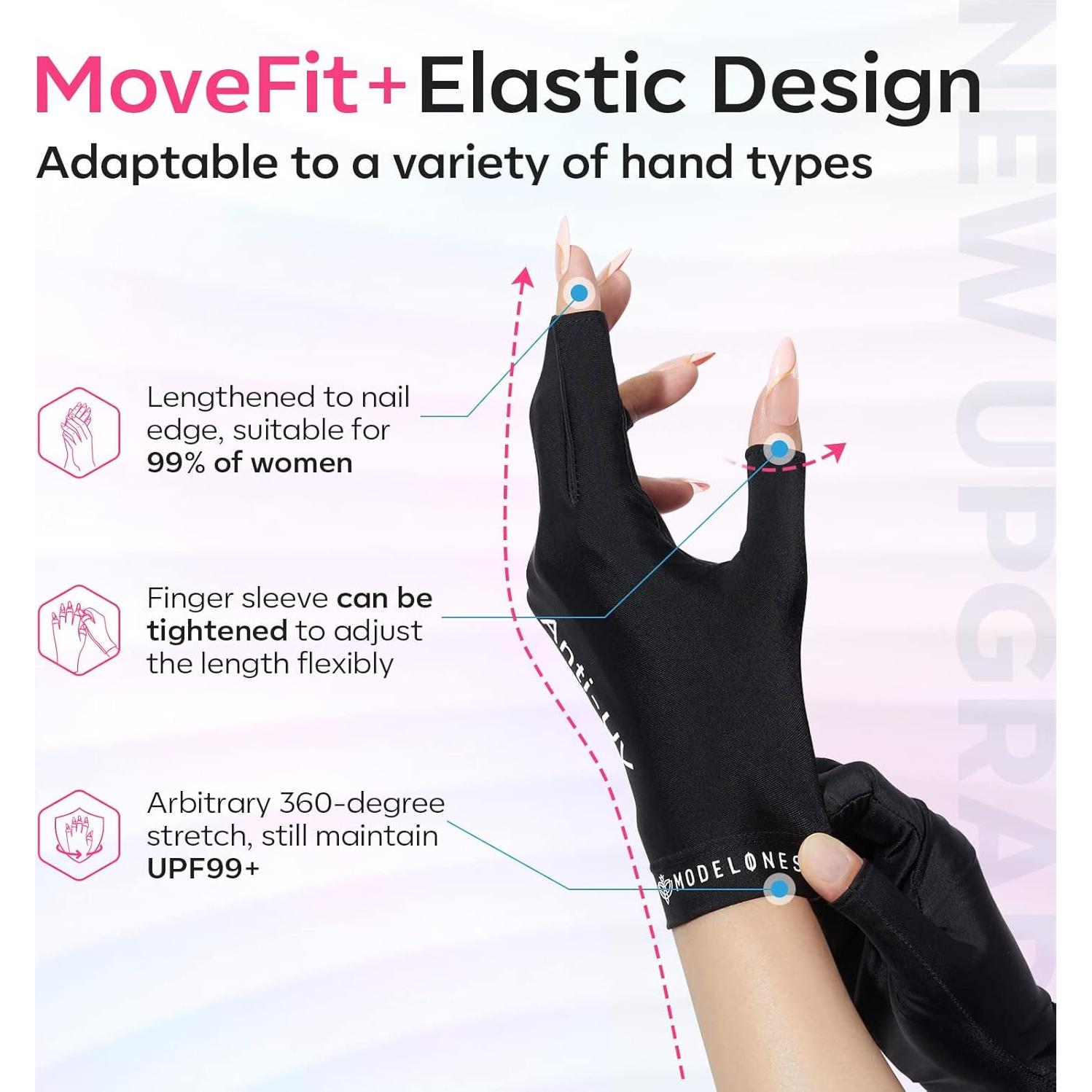 Guantes UV Modelones para Manicura de Gel - Protección UPF99+