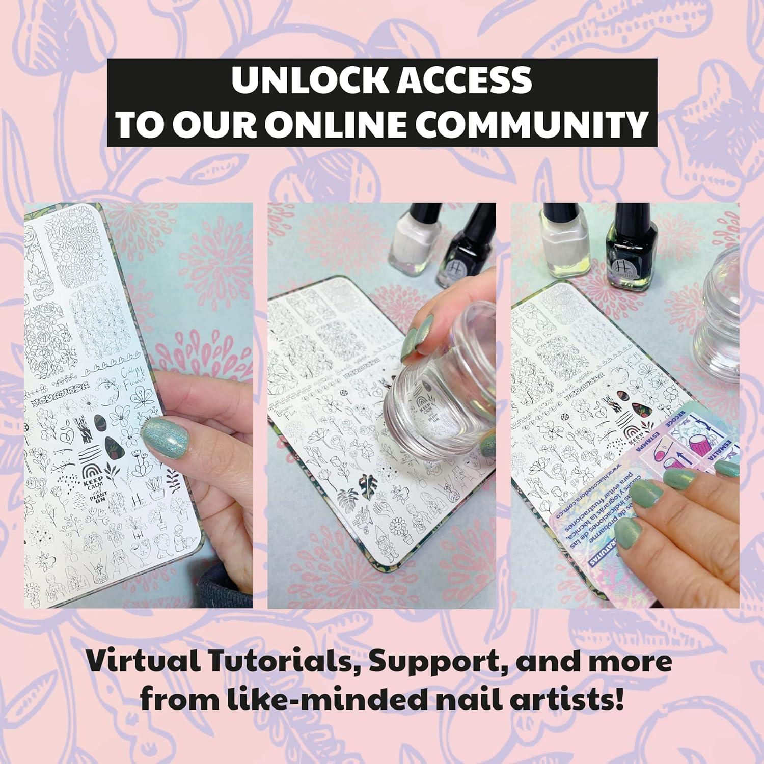 Placa de Estampado de Uñas H la Cosedora Jardín Oculto