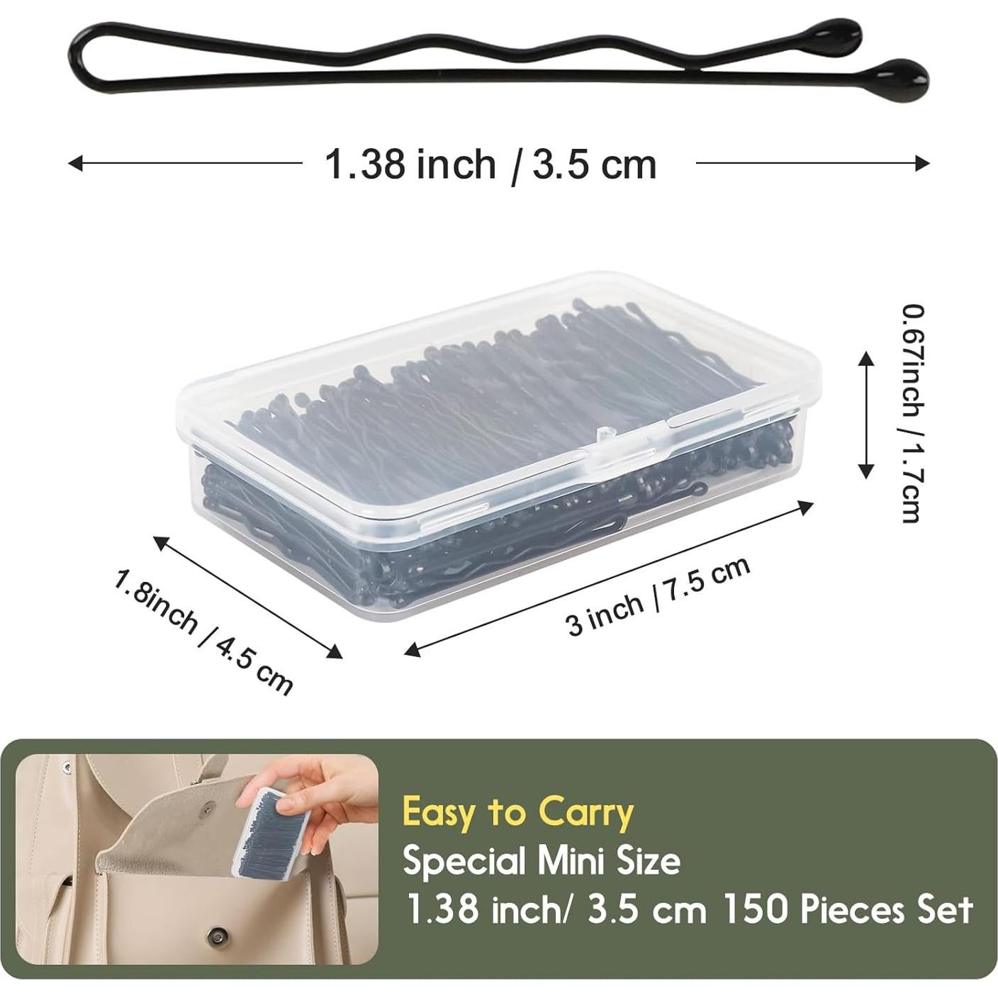 Mini Horquillas Negras DySaLis, 150 Piezas 3.5 cm