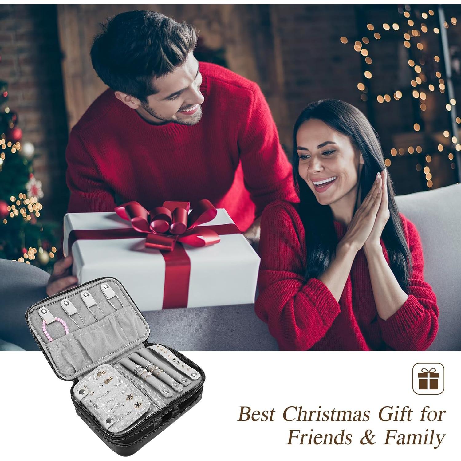 Organizador de Joyas de Viaje ProCase Negro, Bolsa Acolchada 23x17cm