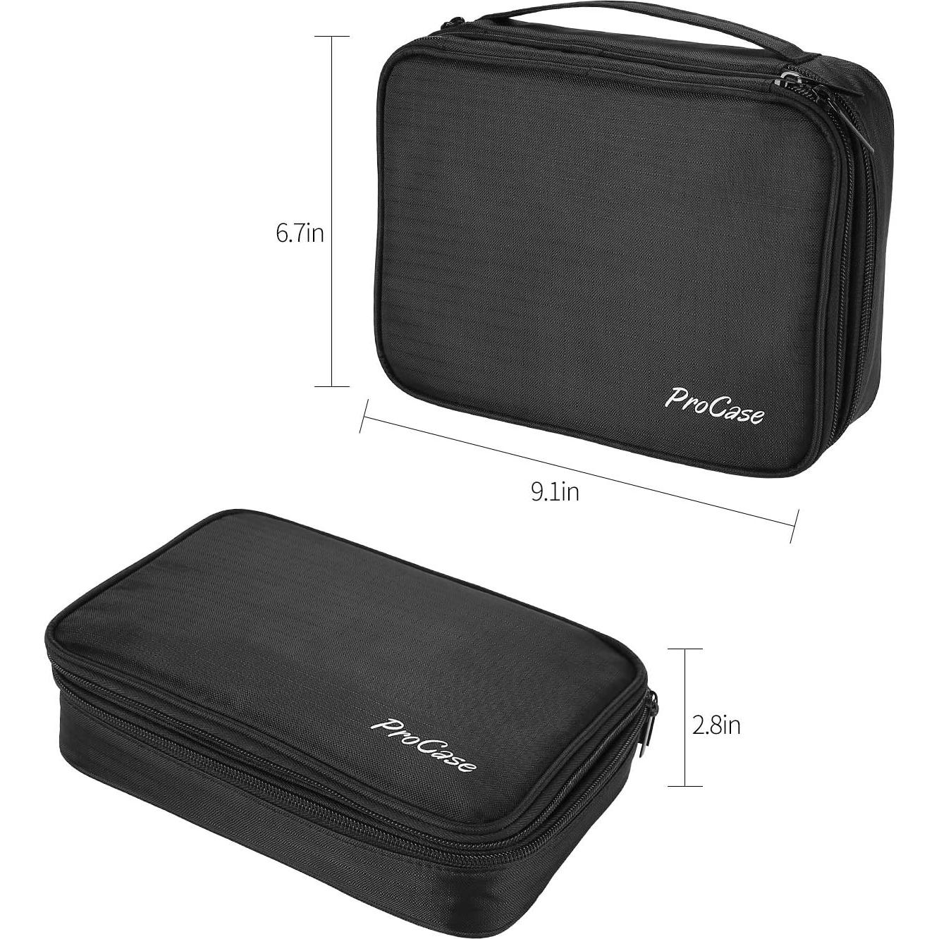 Organizador de Joyas de Viaje ProCase Negro, Bolsa Acolchada 23x17cm