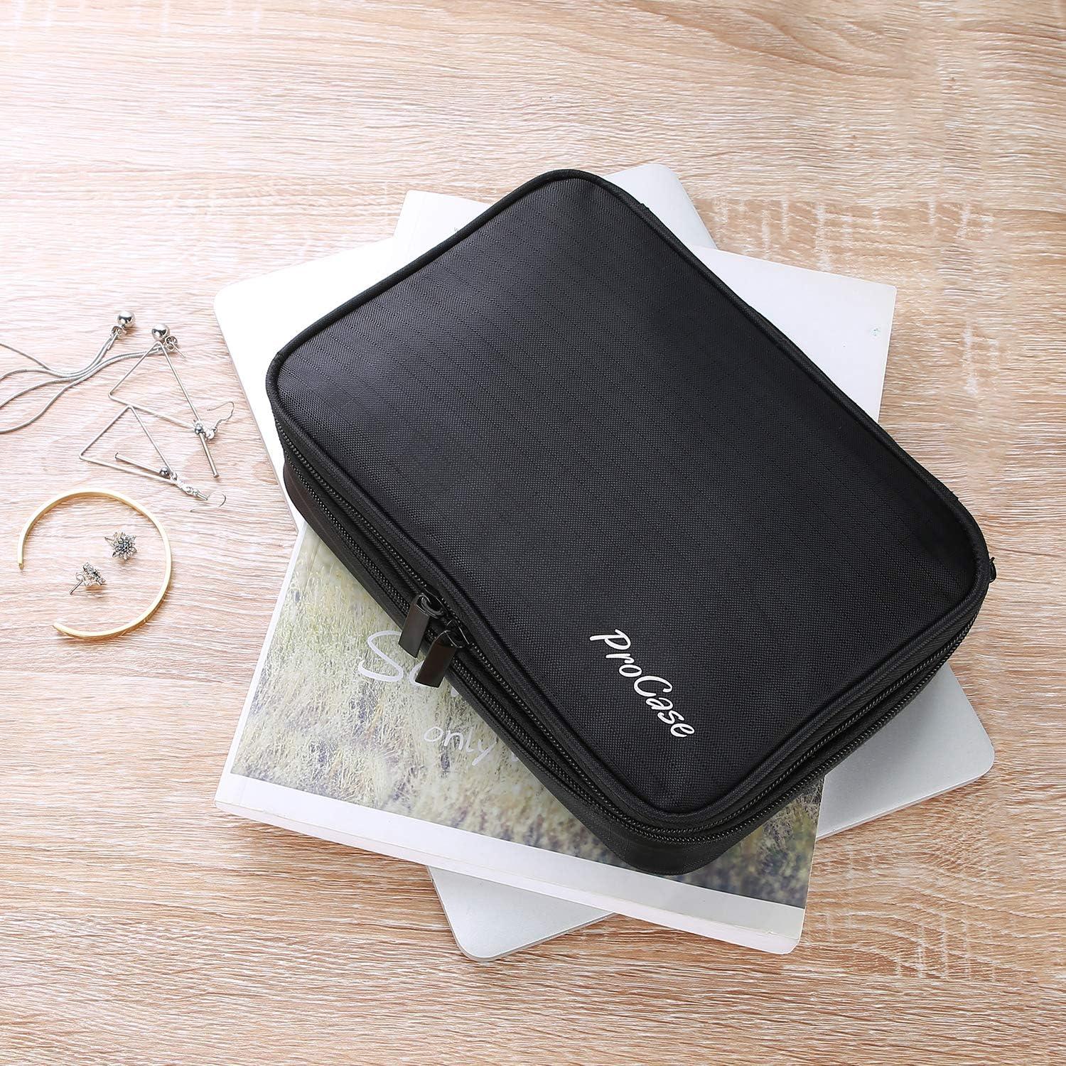 Organizador de Joyas de Viaje ProCase Negro, Bolsa Acolchada 23x17cm