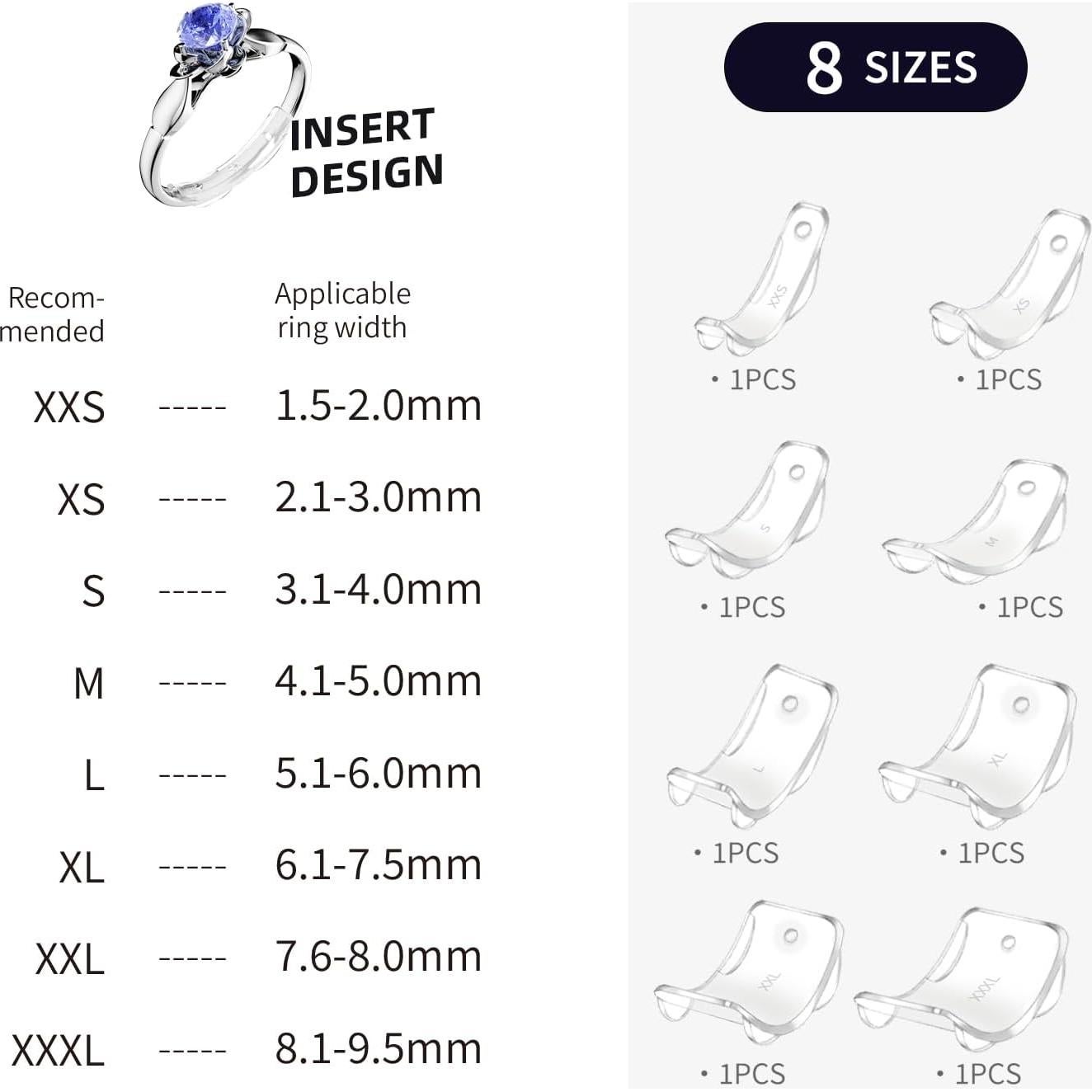Ajustadores de Tamaño de Anillo ELETIUO - 26 Piezas, 15 Tamaños