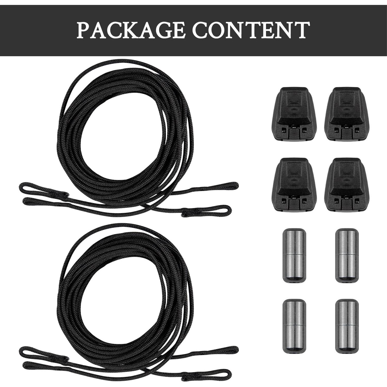 Cordones de zapato sin atar Endoto 142 cm negros para Salomon