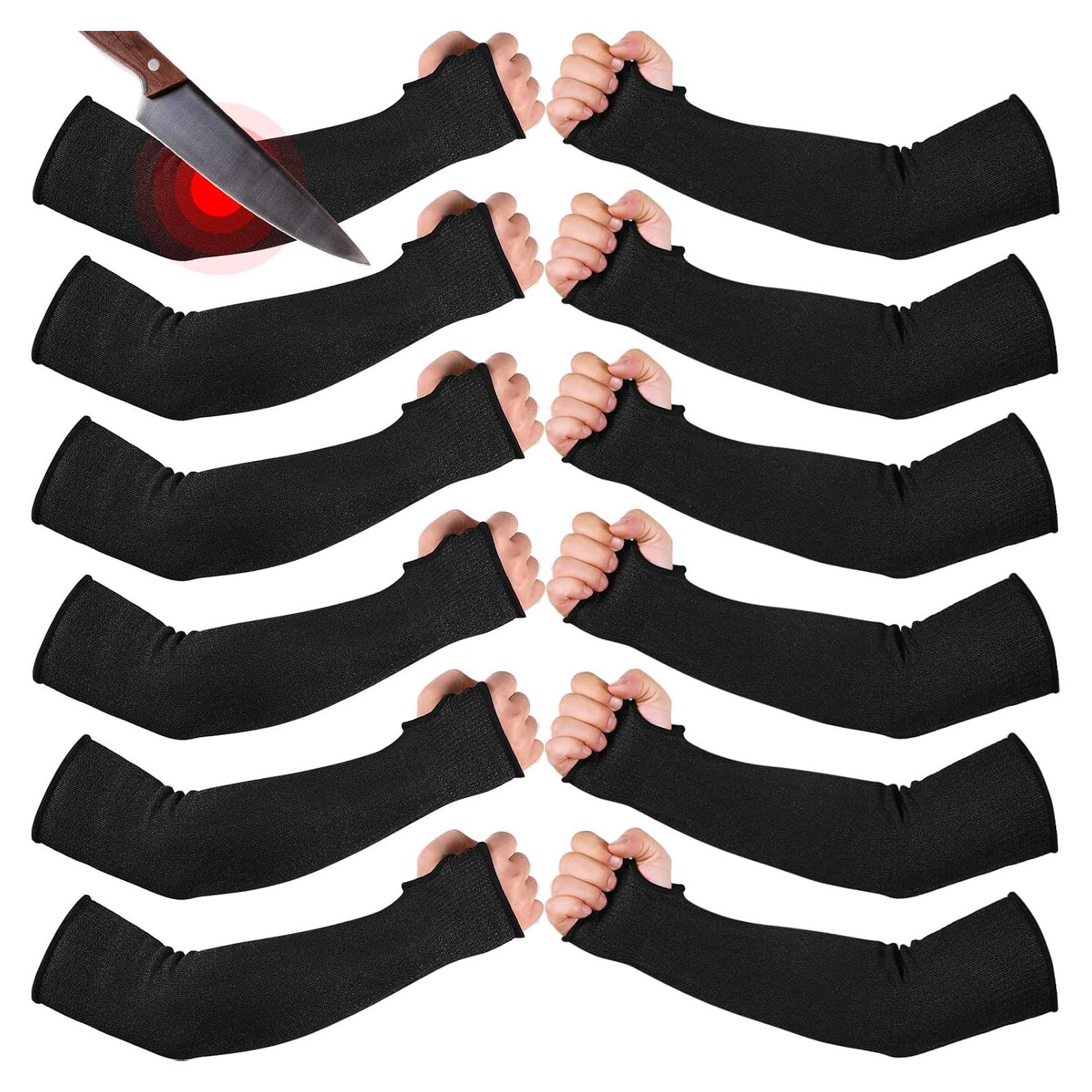 Mangas Resistentes al Corte JaGely 6 Pares 45 cm Negro