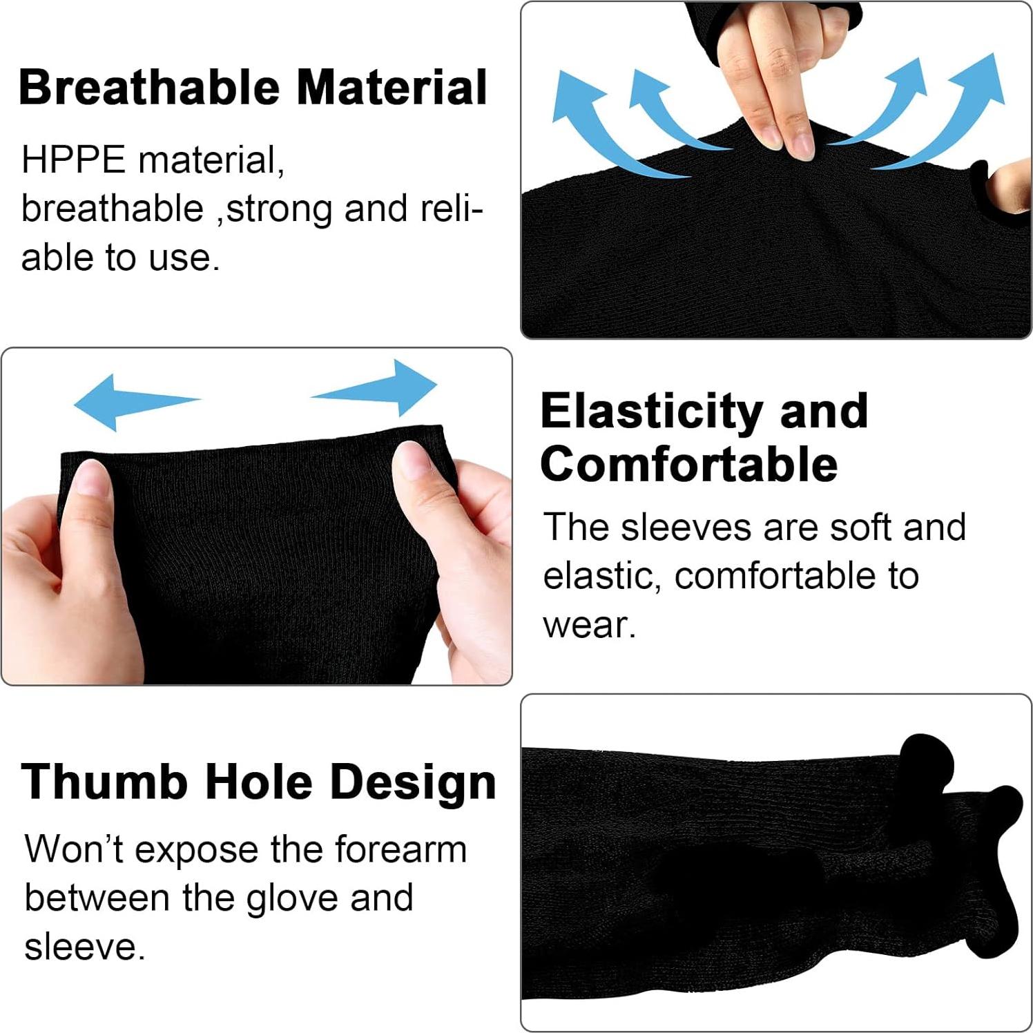 Mangas Resistentes al Corte JaGely 6 Pares 45 cm Negro