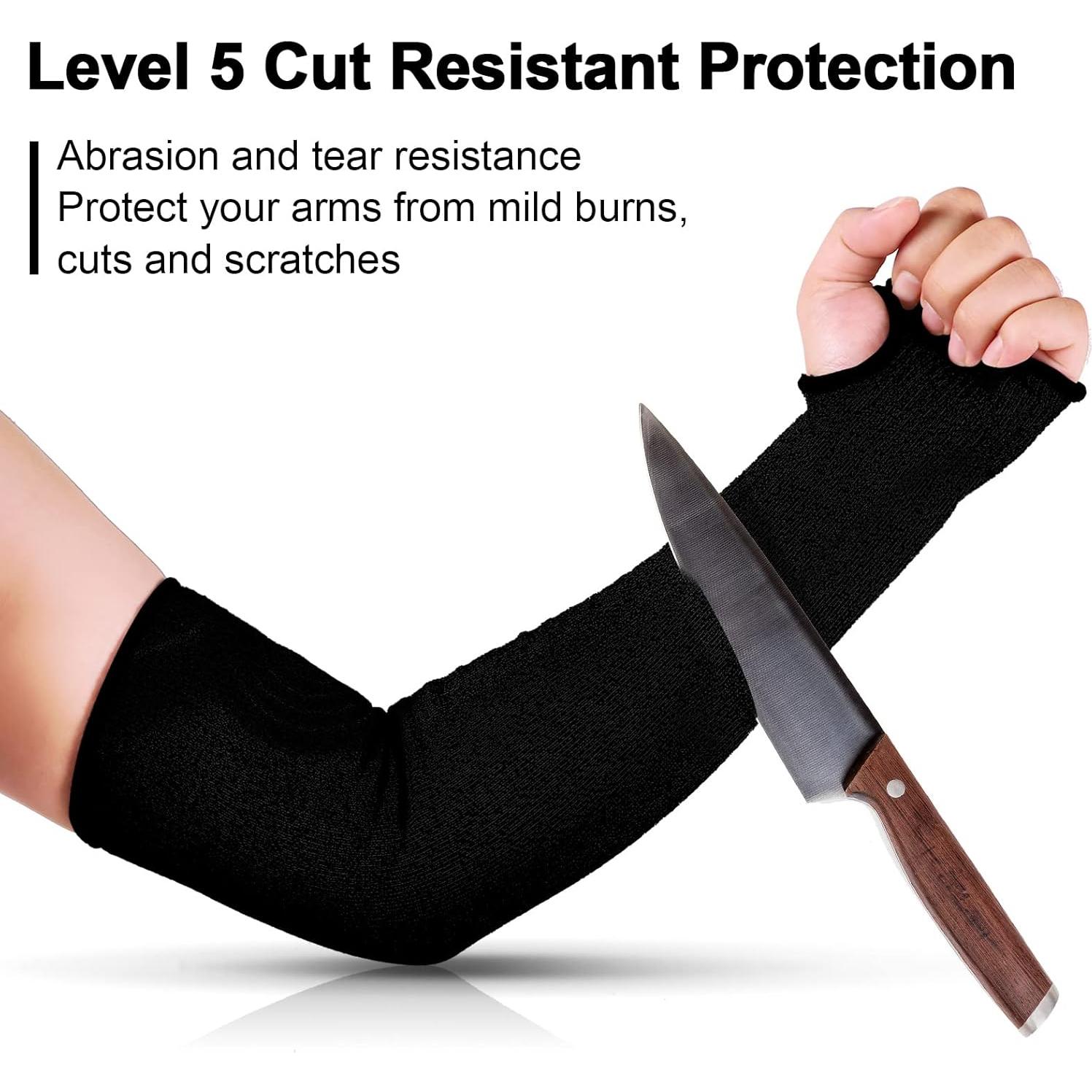 Mangas Resistentes al Corte JaGely 6 Pares 45 cm Negro