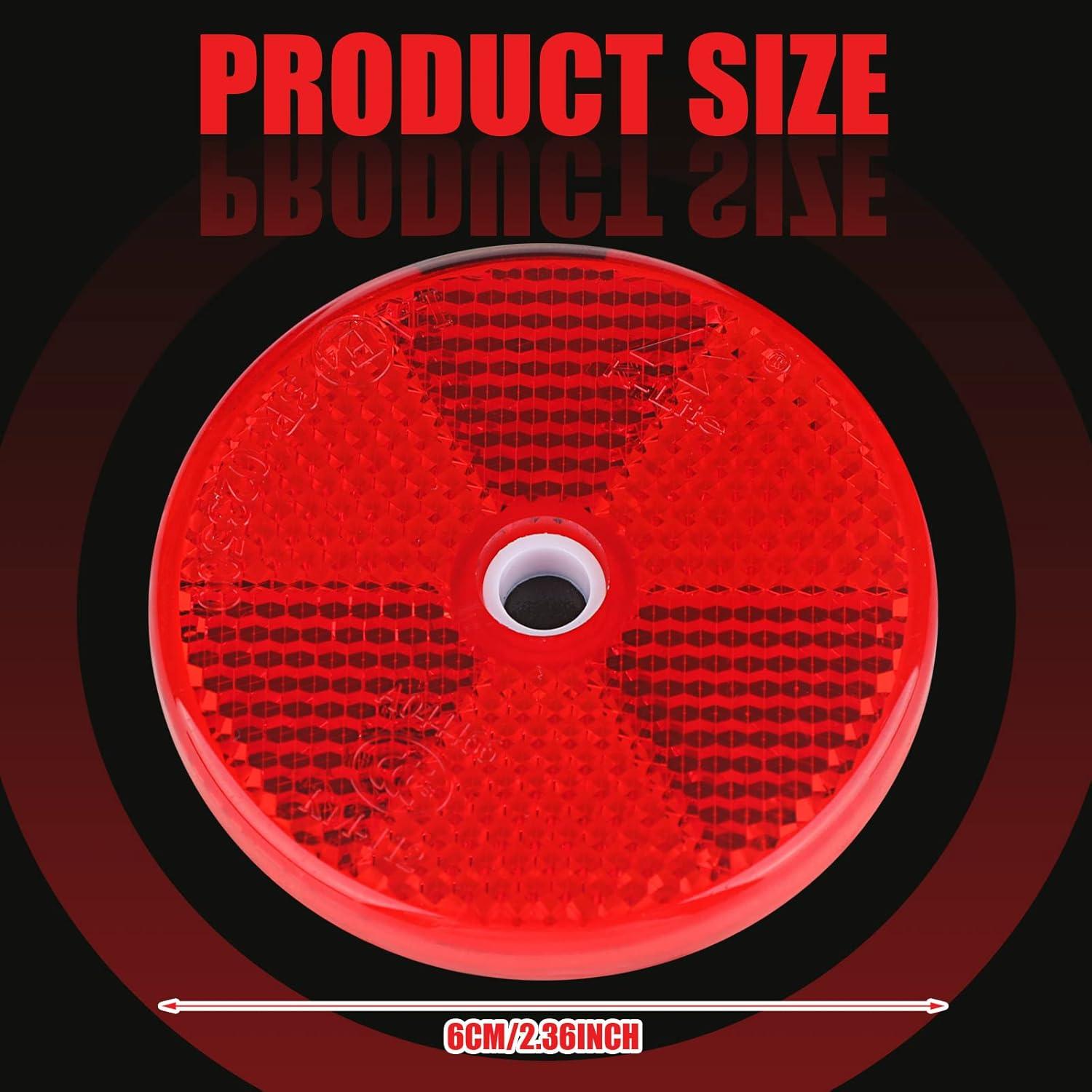 48 Reflectores Redondos de Seguridad Kingdder 6 cm Rojos