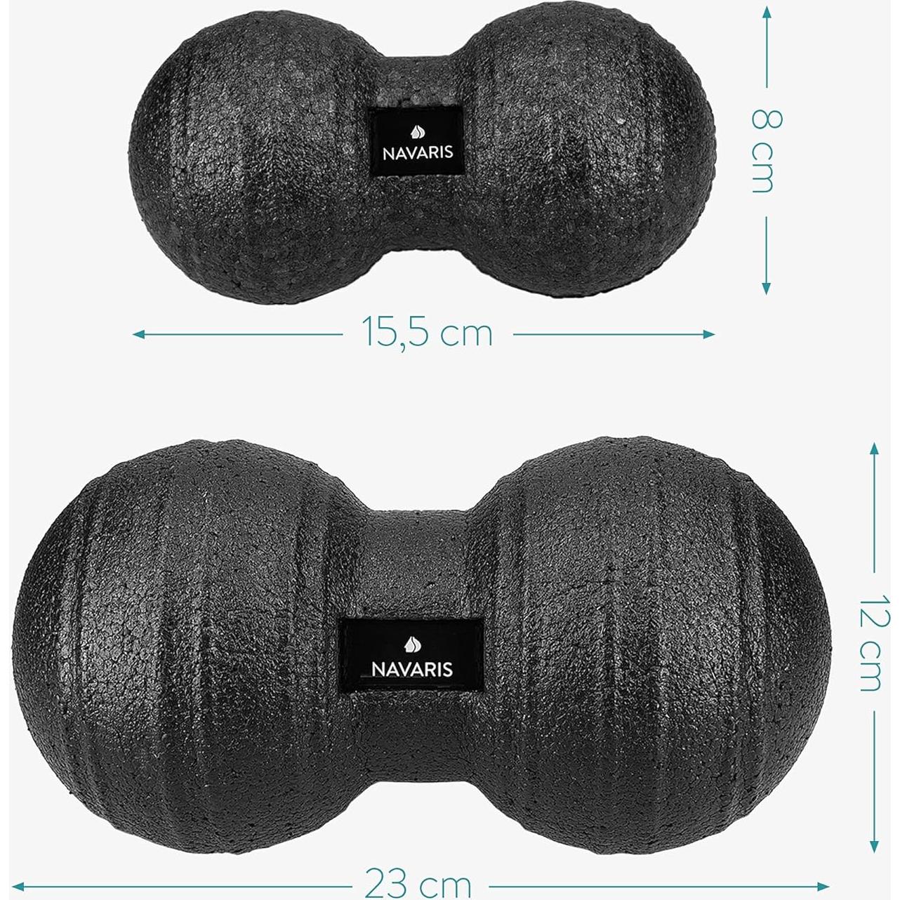 Navaris Conjunto de Bolas de Fascia Doble Cacahuate Negro