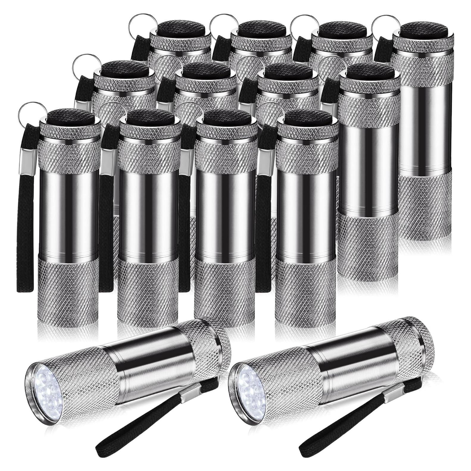 12 Mini Linternas LED VIHOSE de Aluminio Gris para Camping