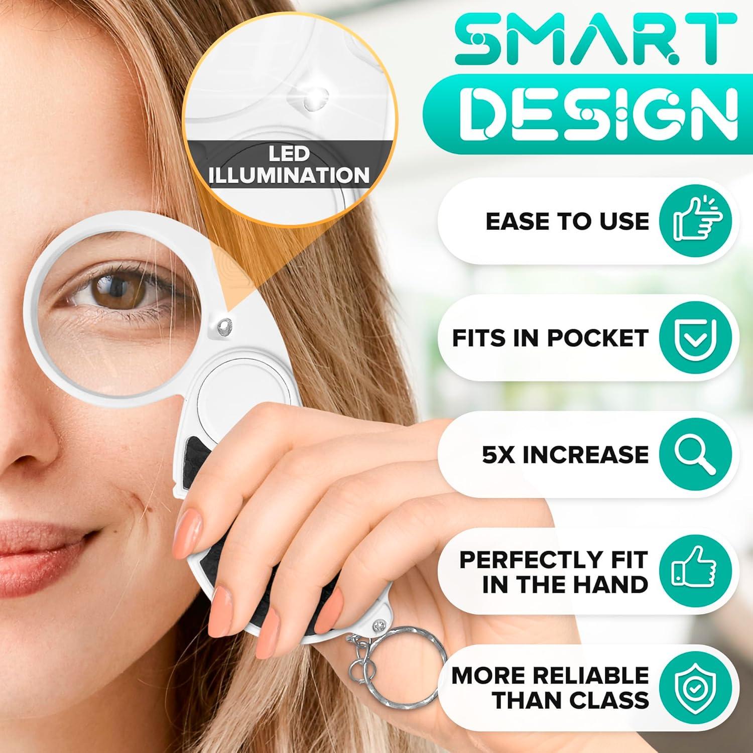 Lupa de Cabeza Plegable KETAR con Luz 5x - Compacta y Práctica