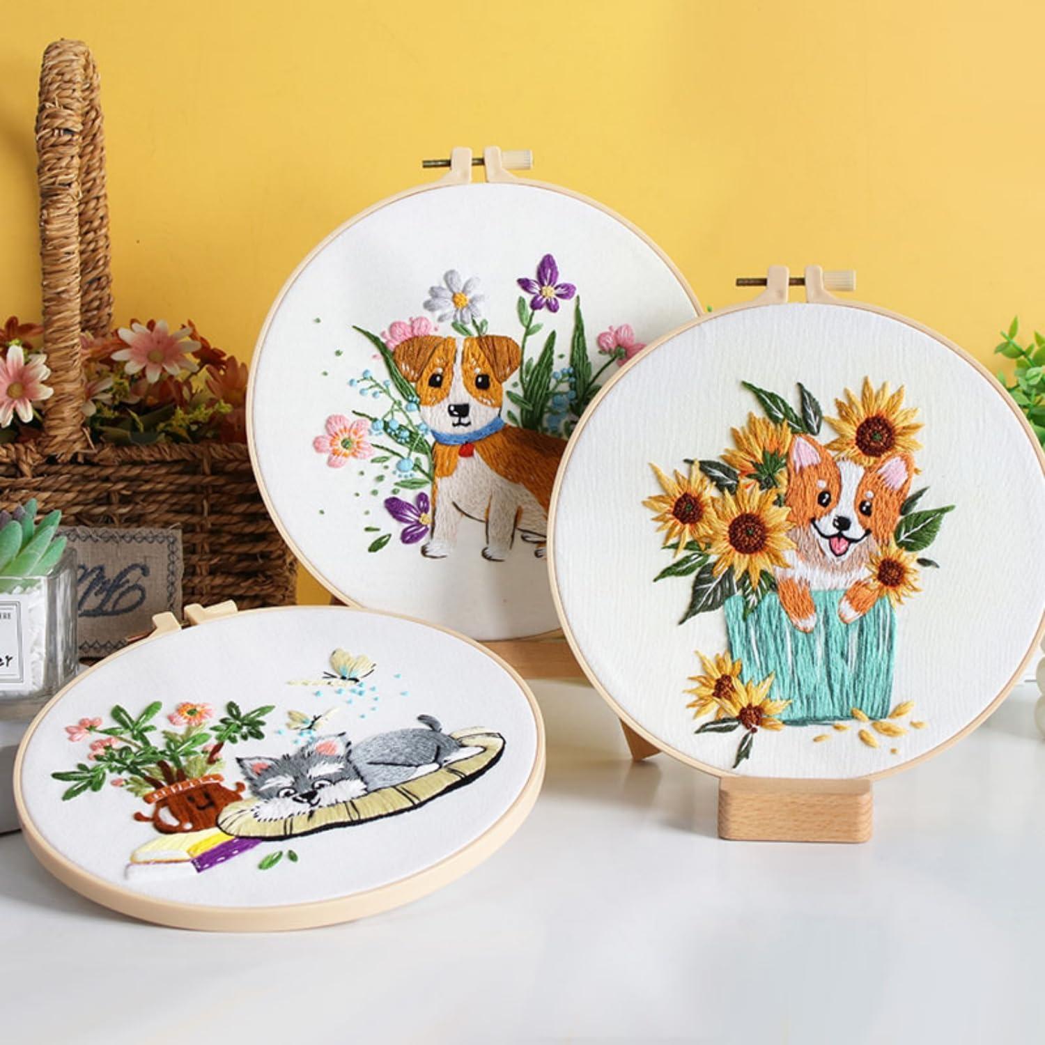 Kit de Bordado para Principiantes Highkick - 3 Diseños Animales