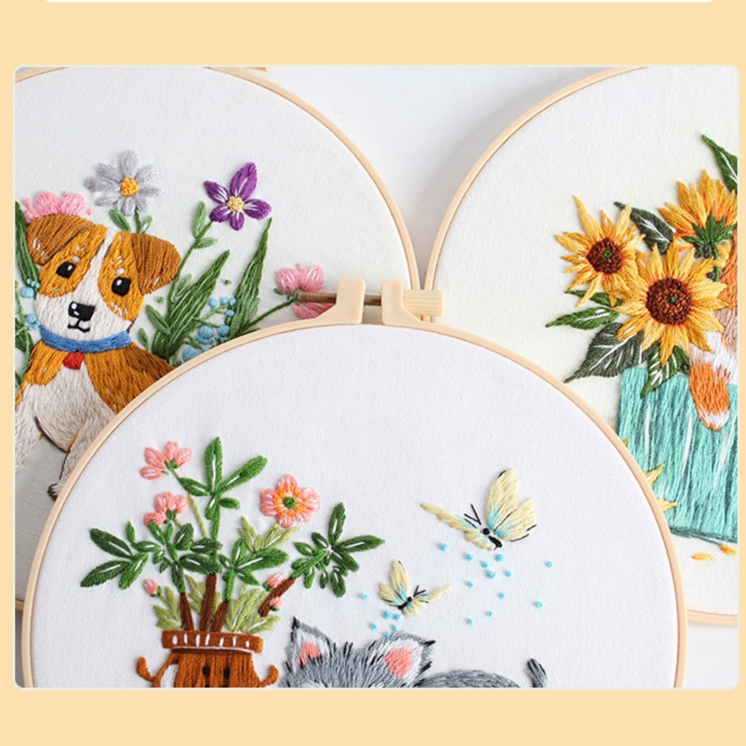 Kit de Bordado para Principiantes Highkick - 3 Diseños Animales