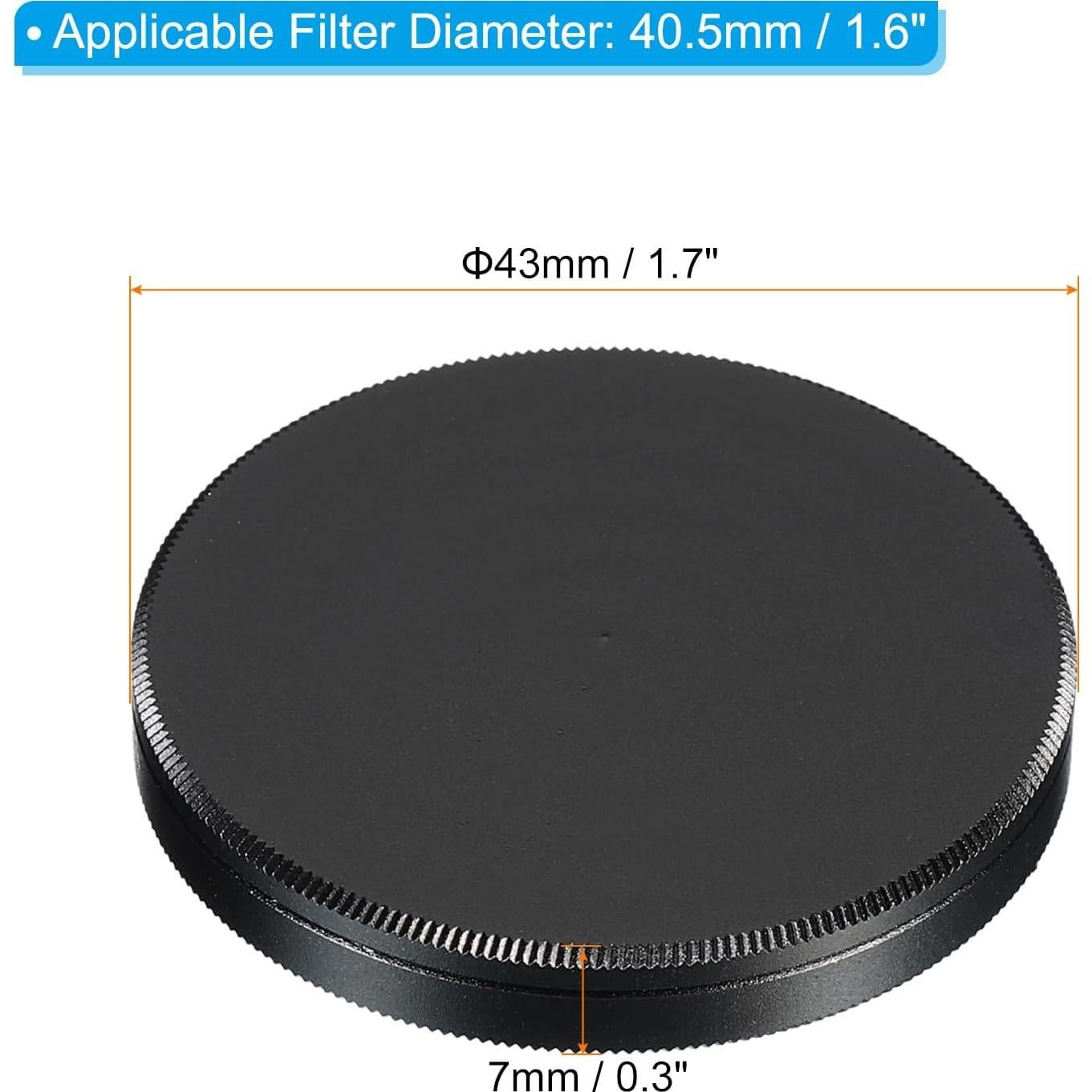Tapa de Lente PATIKIL 40.5mm Negra para Filtros de Cámara