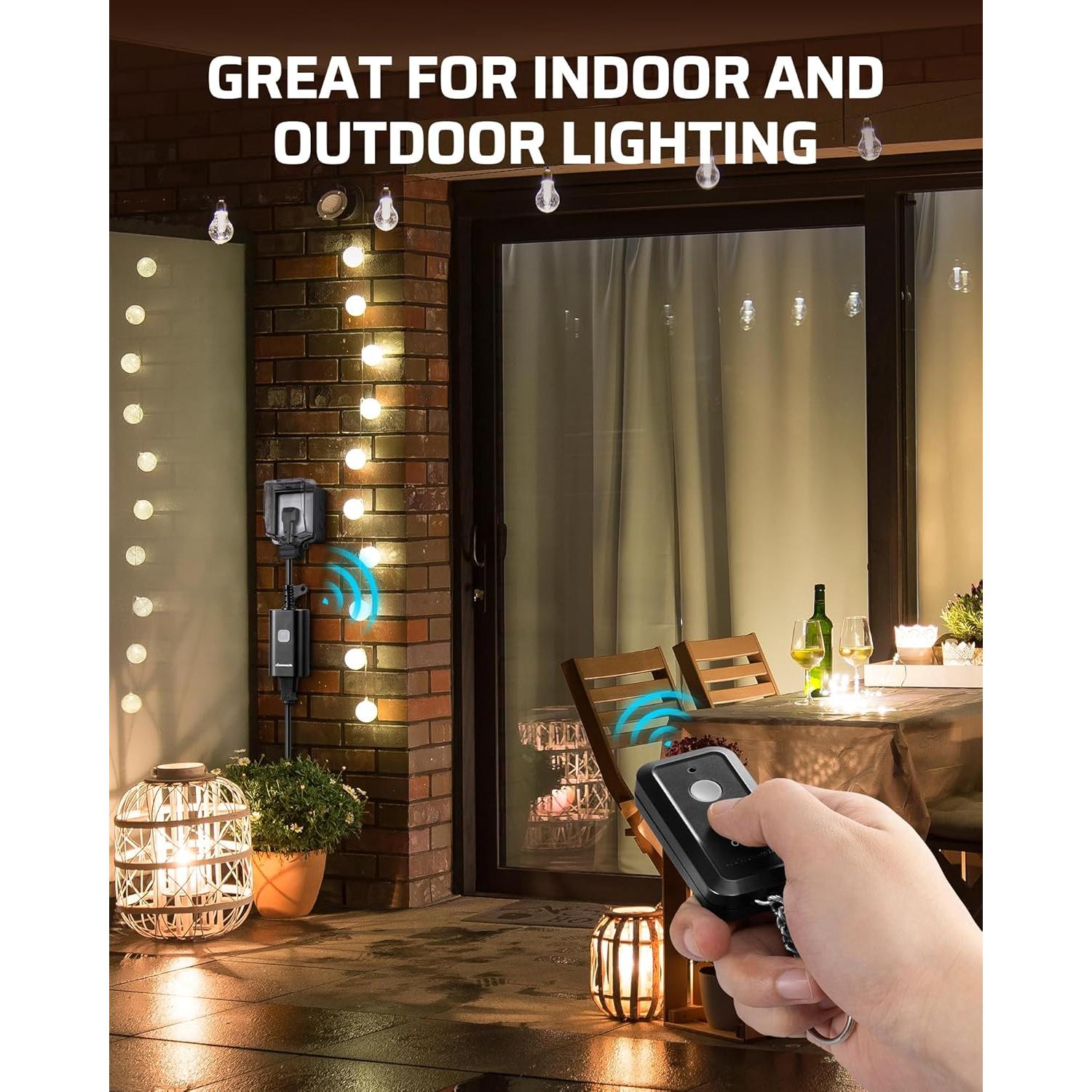 Enchufe Remoto DEWENWILS para Exterior 15A 100FT Resistente