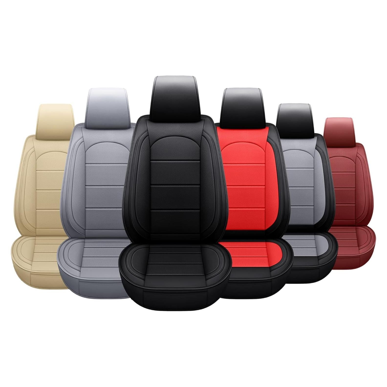 Cubiertas de Asiento de Coche de Cuero AOOG Negro Universal