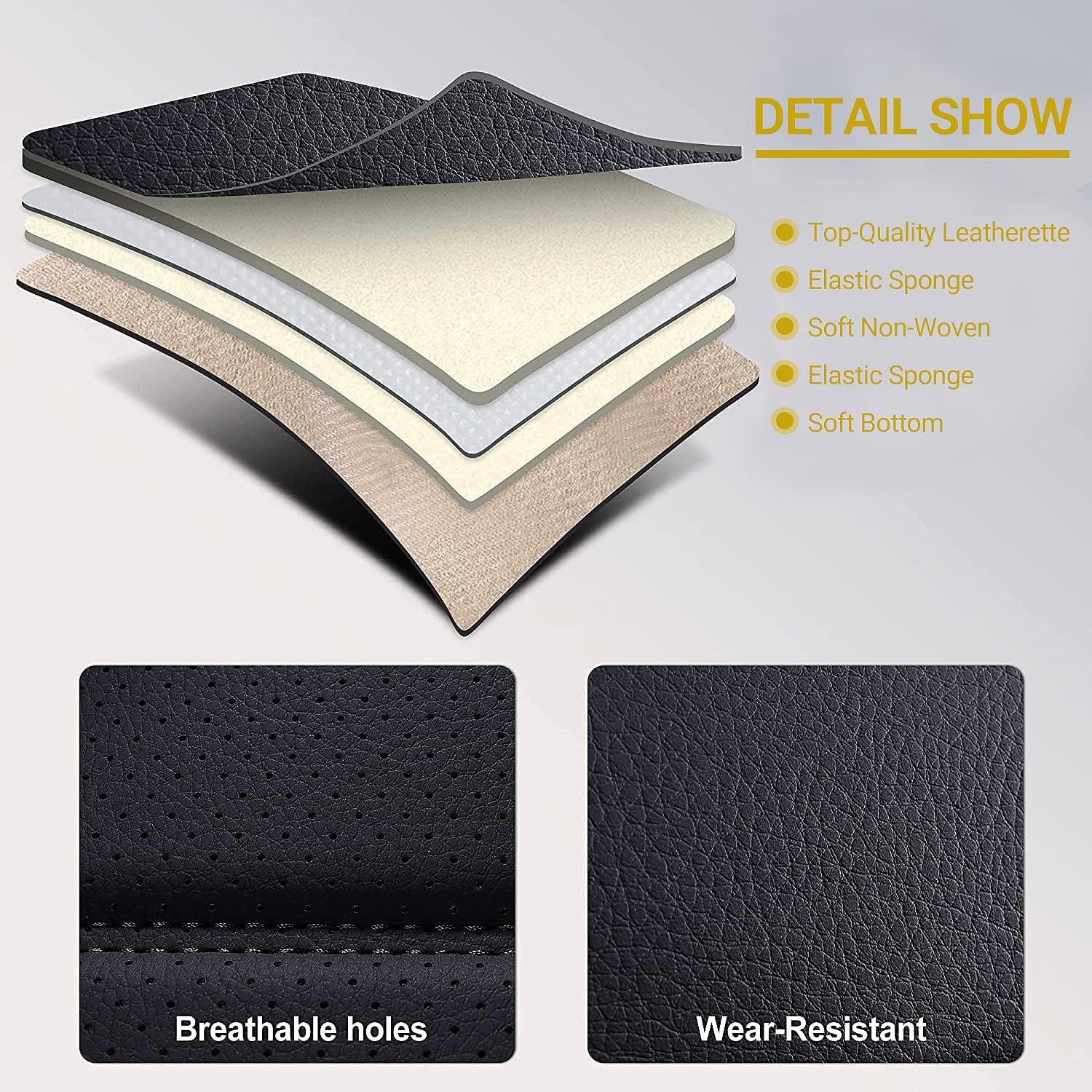 Cubiertas de Asiento de Coche de Cuero AOOG Negro Universal