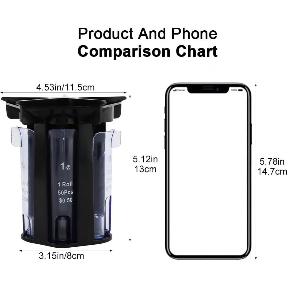Contador de Monedas 5-en-1 LOQJSS Negro, Clasificador Rápido