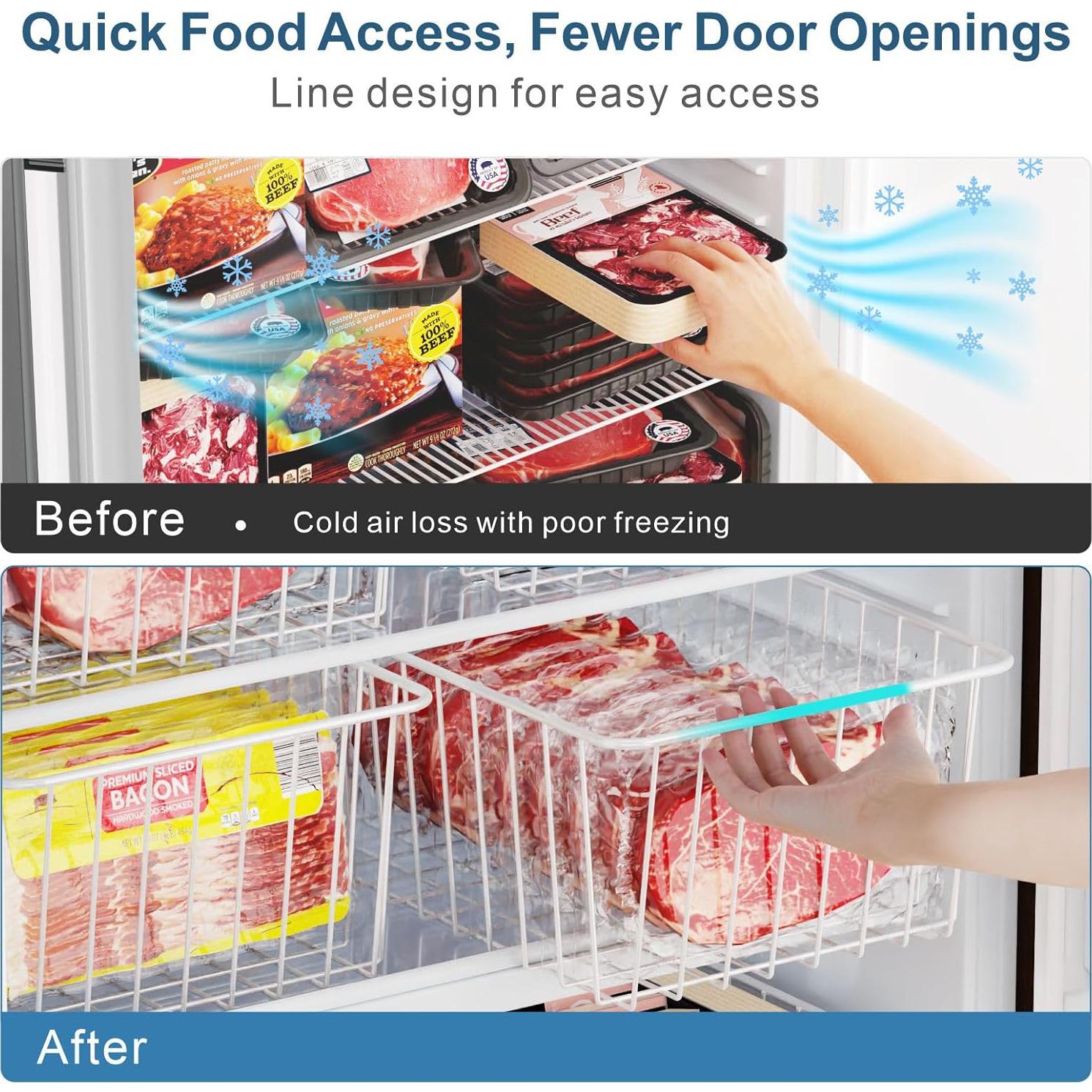 Cestas Organizadoras de Congelador iSPECLE - Paquete de 4 Blancas