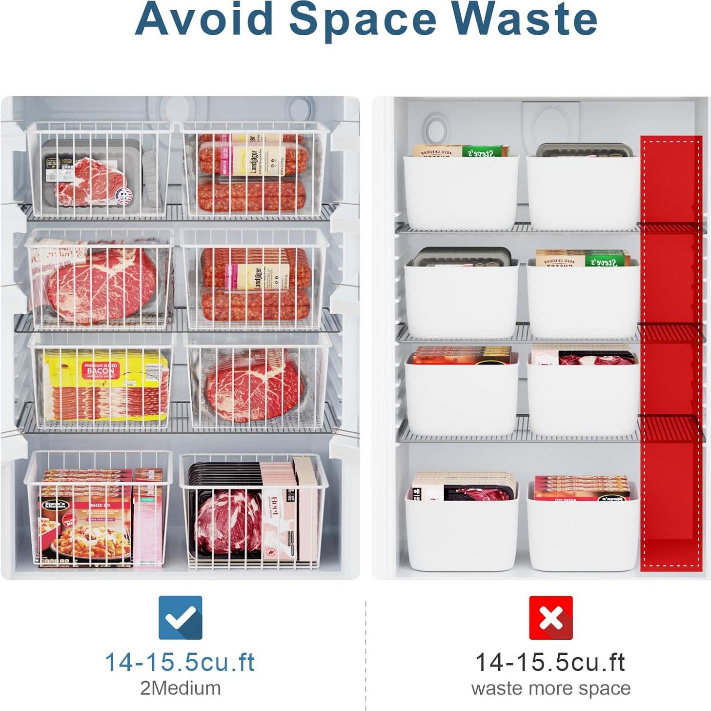 Cestas Organizadoras de Congelador iSPECLE - Paquete de 4 Blancas