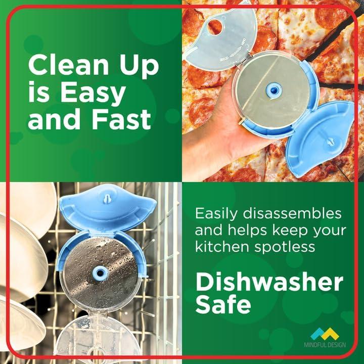 Cortador de Pizza Diseño Consciente Azul Ergonómico Apto Lavavajillas