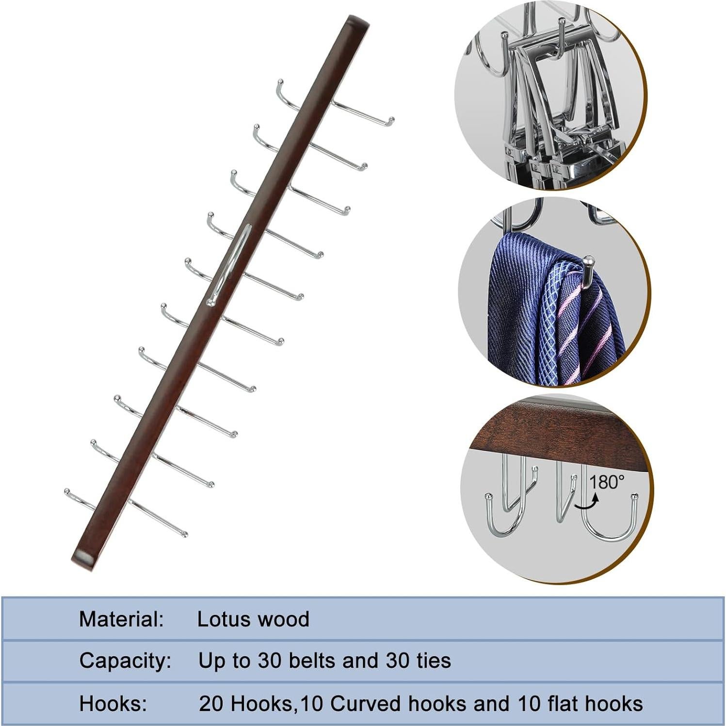 Colgador de Cinturones y Corbatas COLGADOR TOPIA CT69A 20 Ganchos