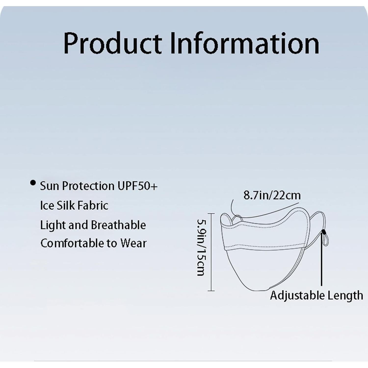 Máscara Facial de Protección Solar UPF 50+ HDKXBEJ para Mujeres